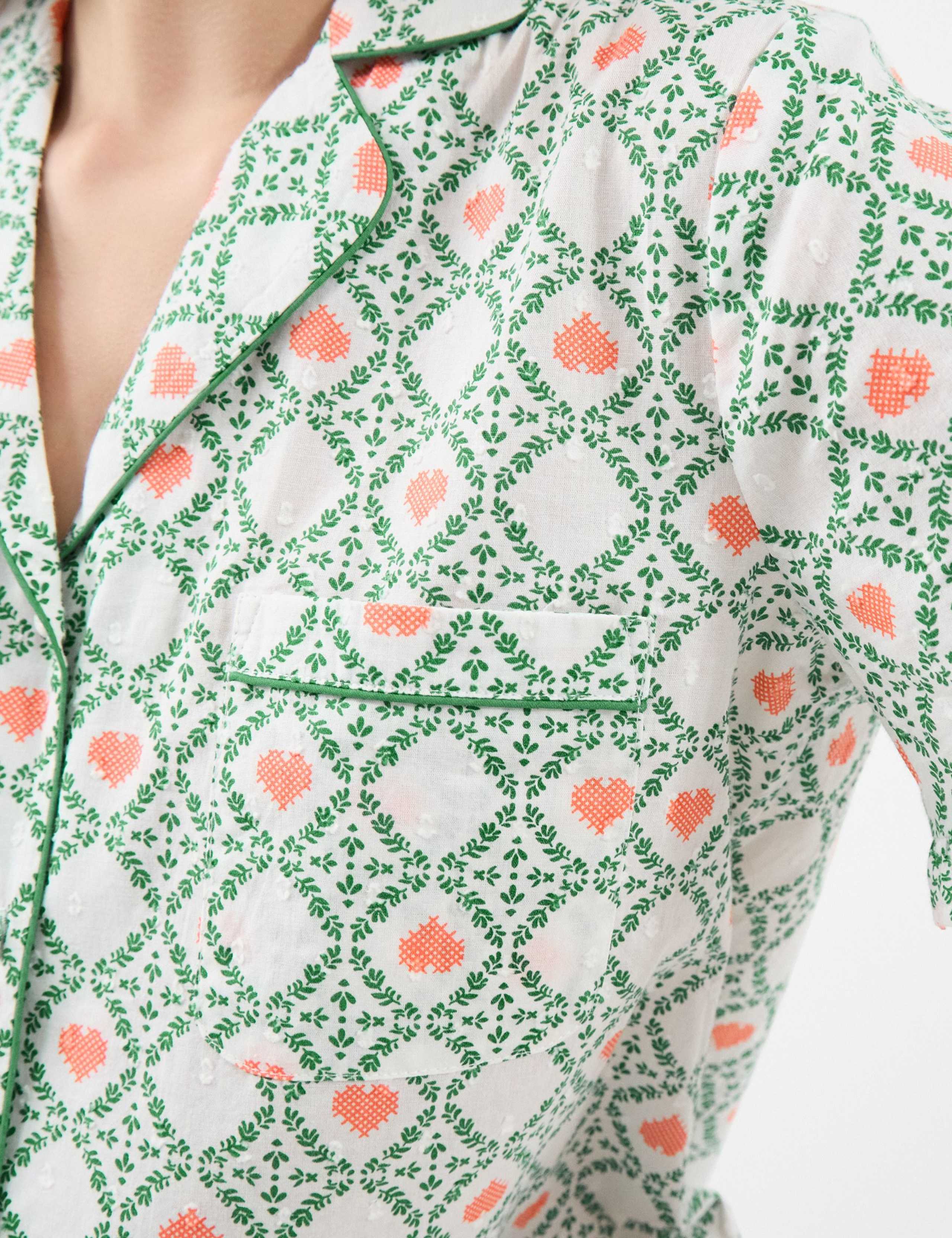 Pure Cotton Heart Print Shortie Set 3 of 4