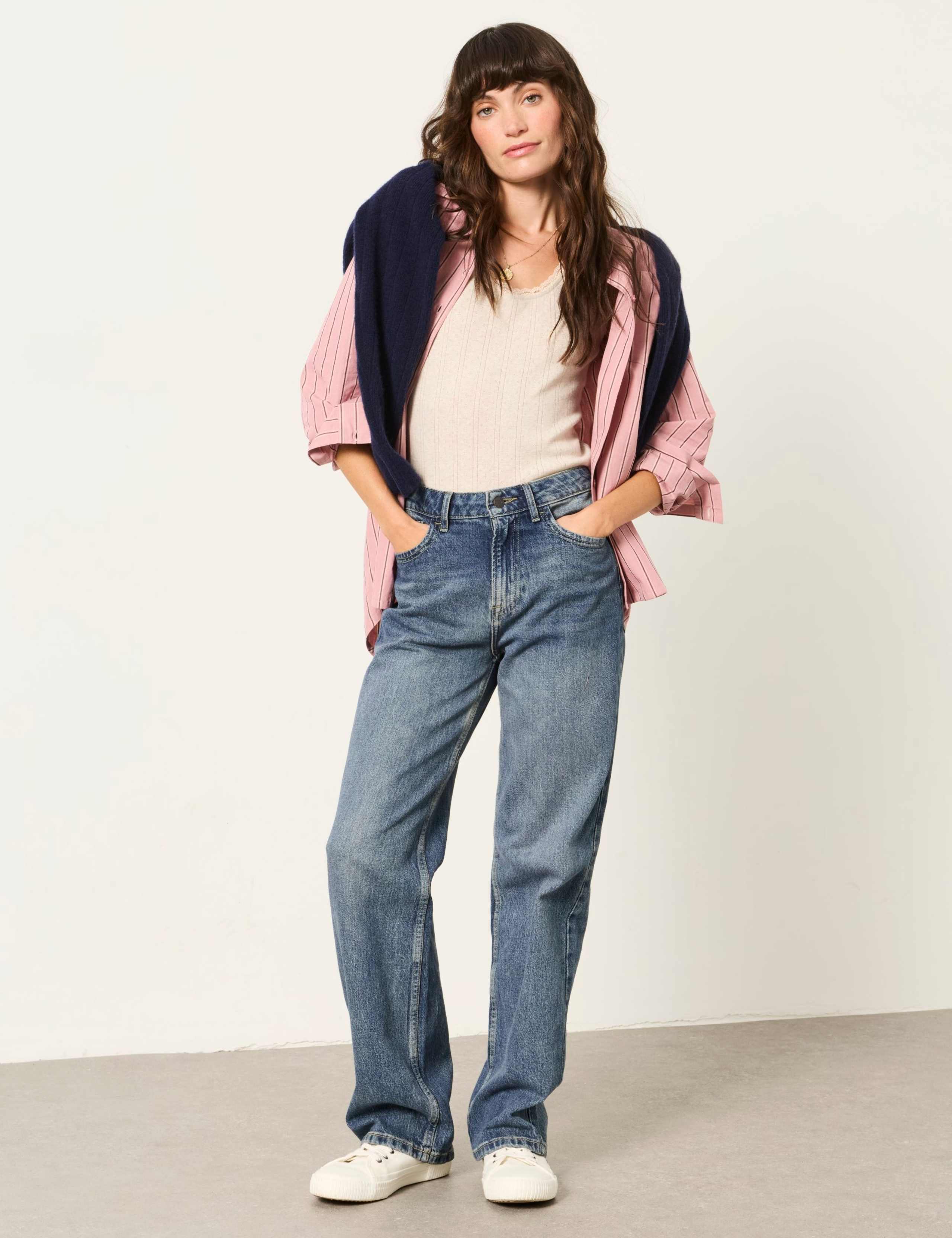 Mid Rise Straight Leg Jeans 1 of 6