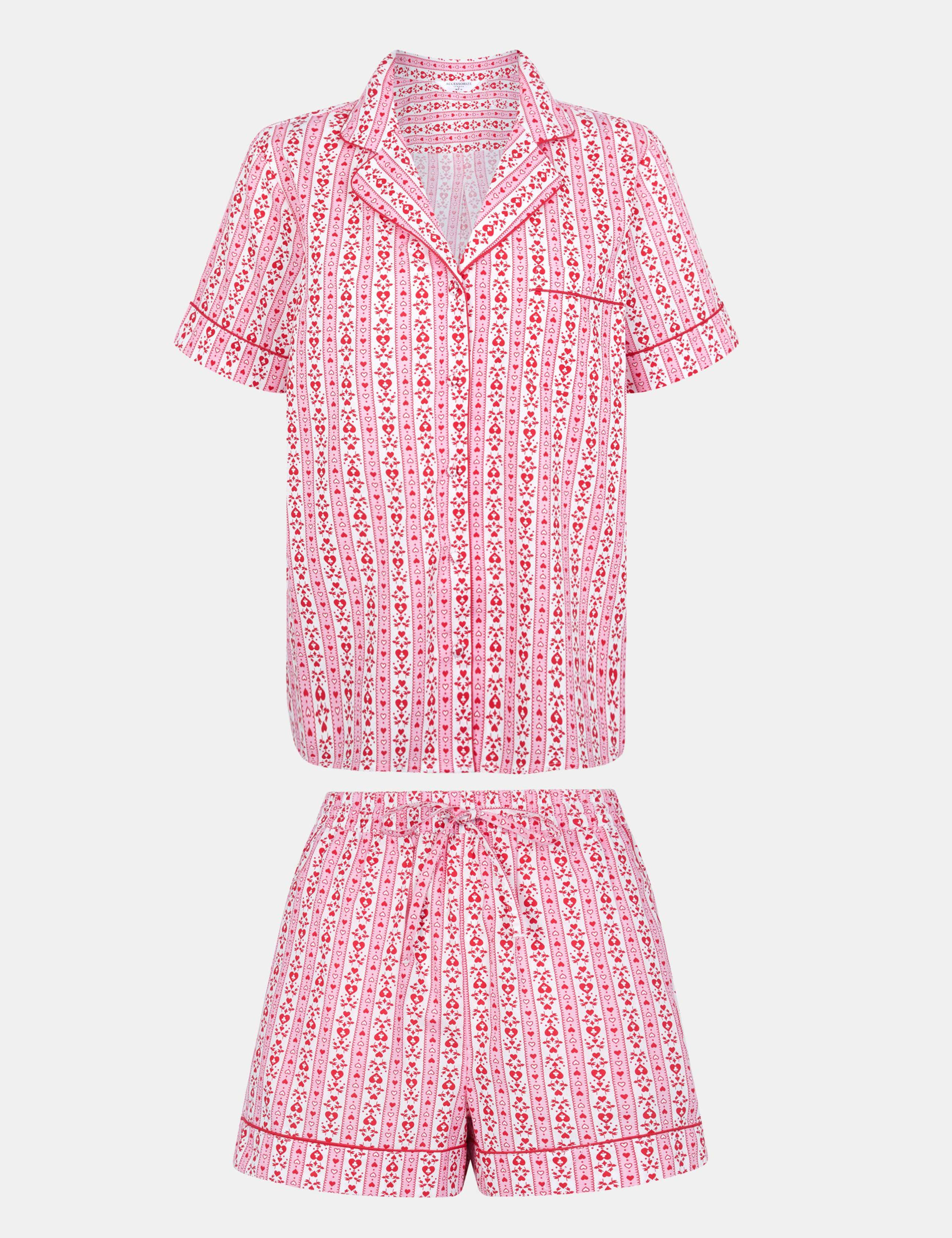 Pure Cotton Heart Print Shortie Set 3 of 3