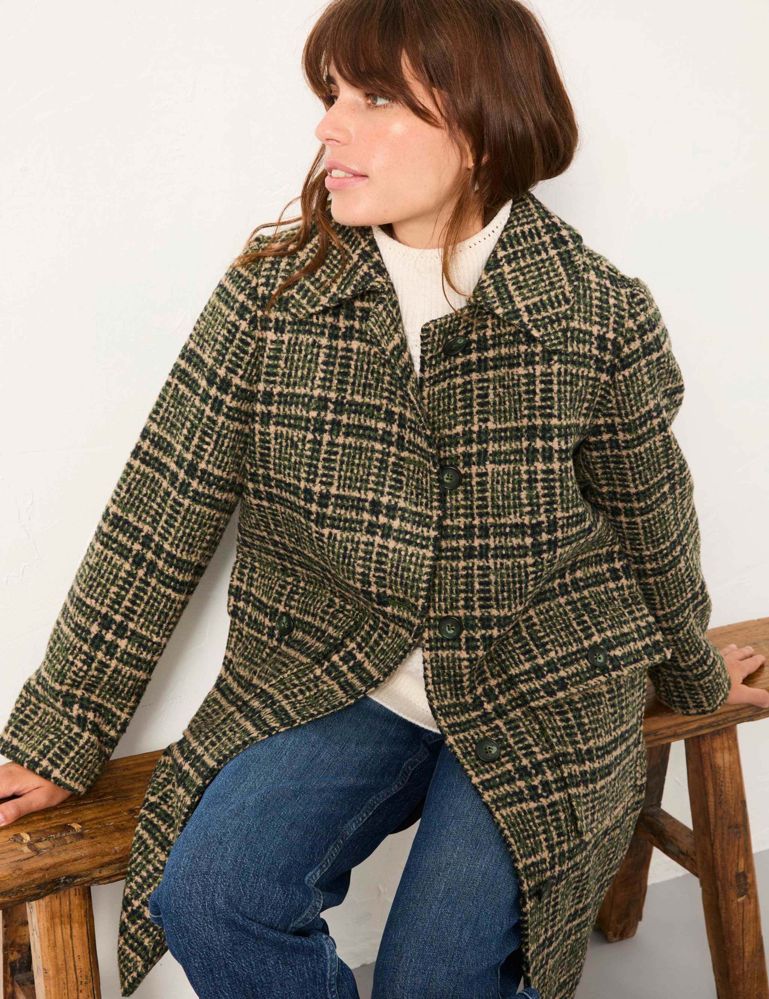 Checked Collared Coat 3 of 6