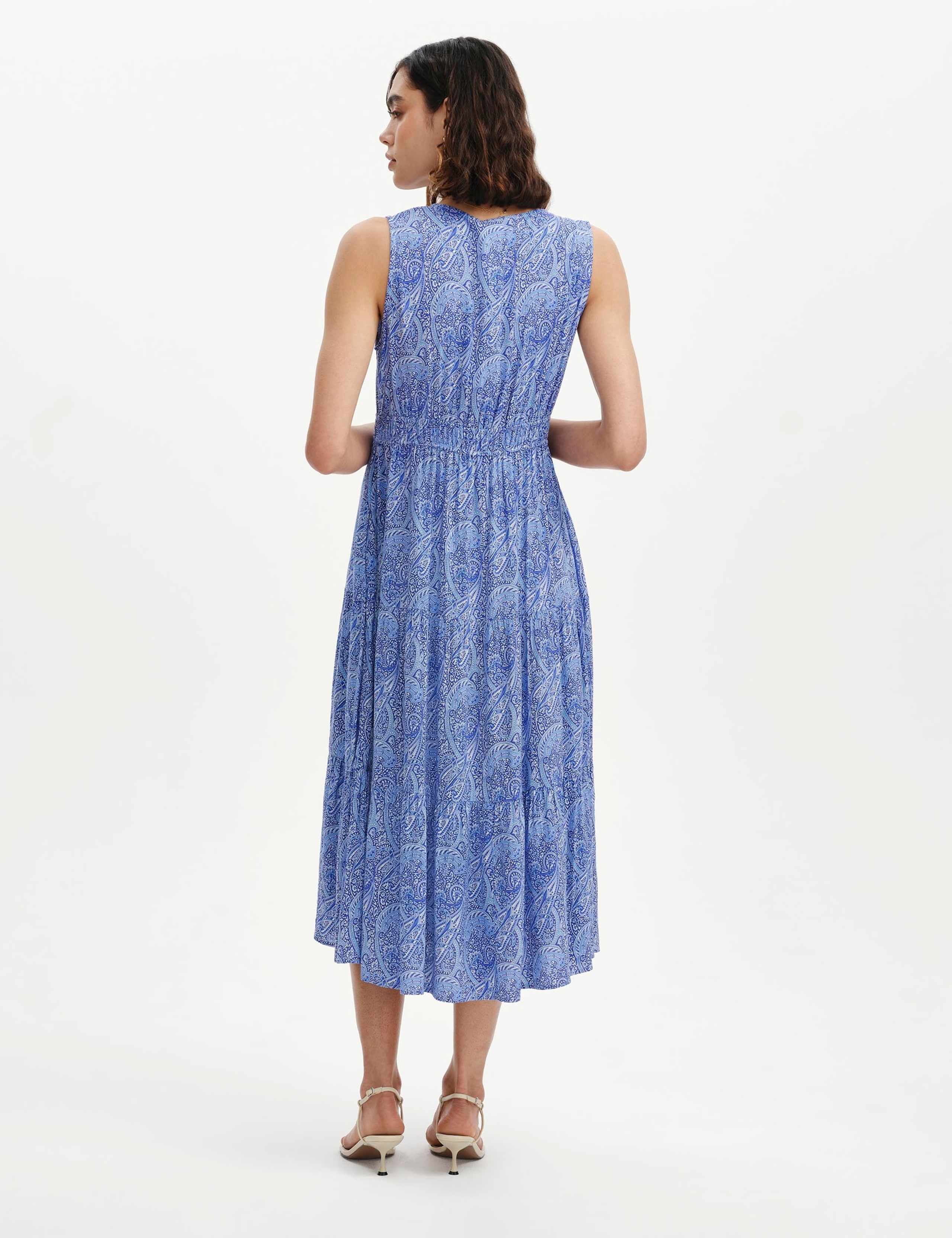 Paisley Sleeveless Midi Tiered Dress 3 of 6