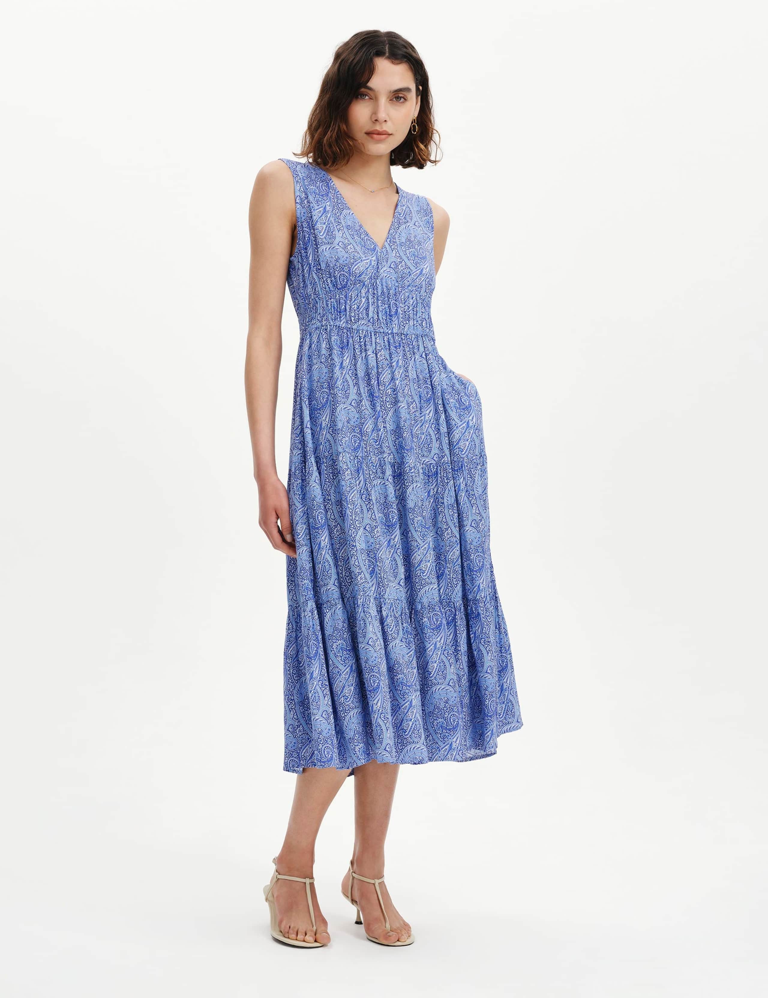 Paisley Sleeveless Midi Tiered Dress 6 of 6