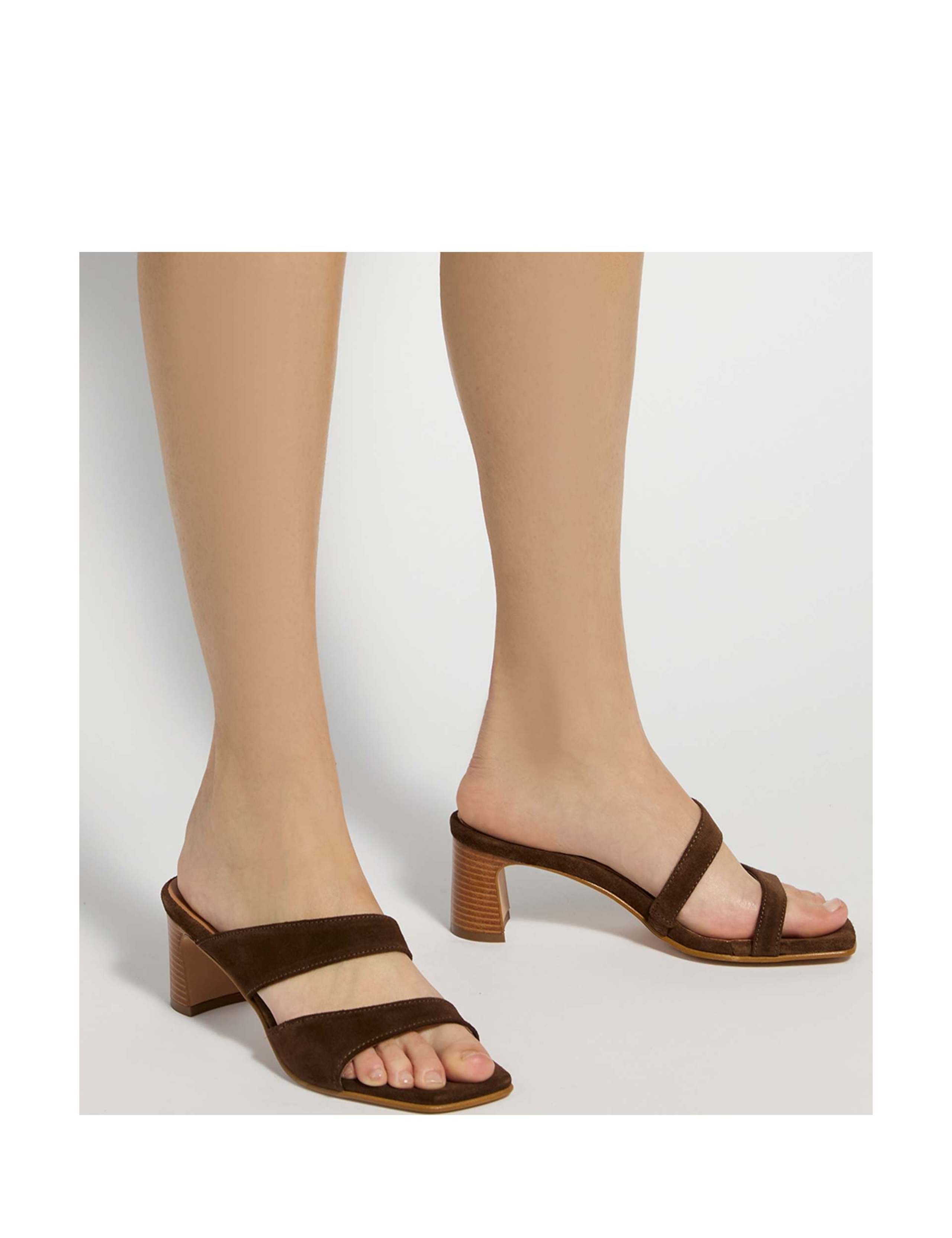 Suede Block Heel Sandals 4 of 6