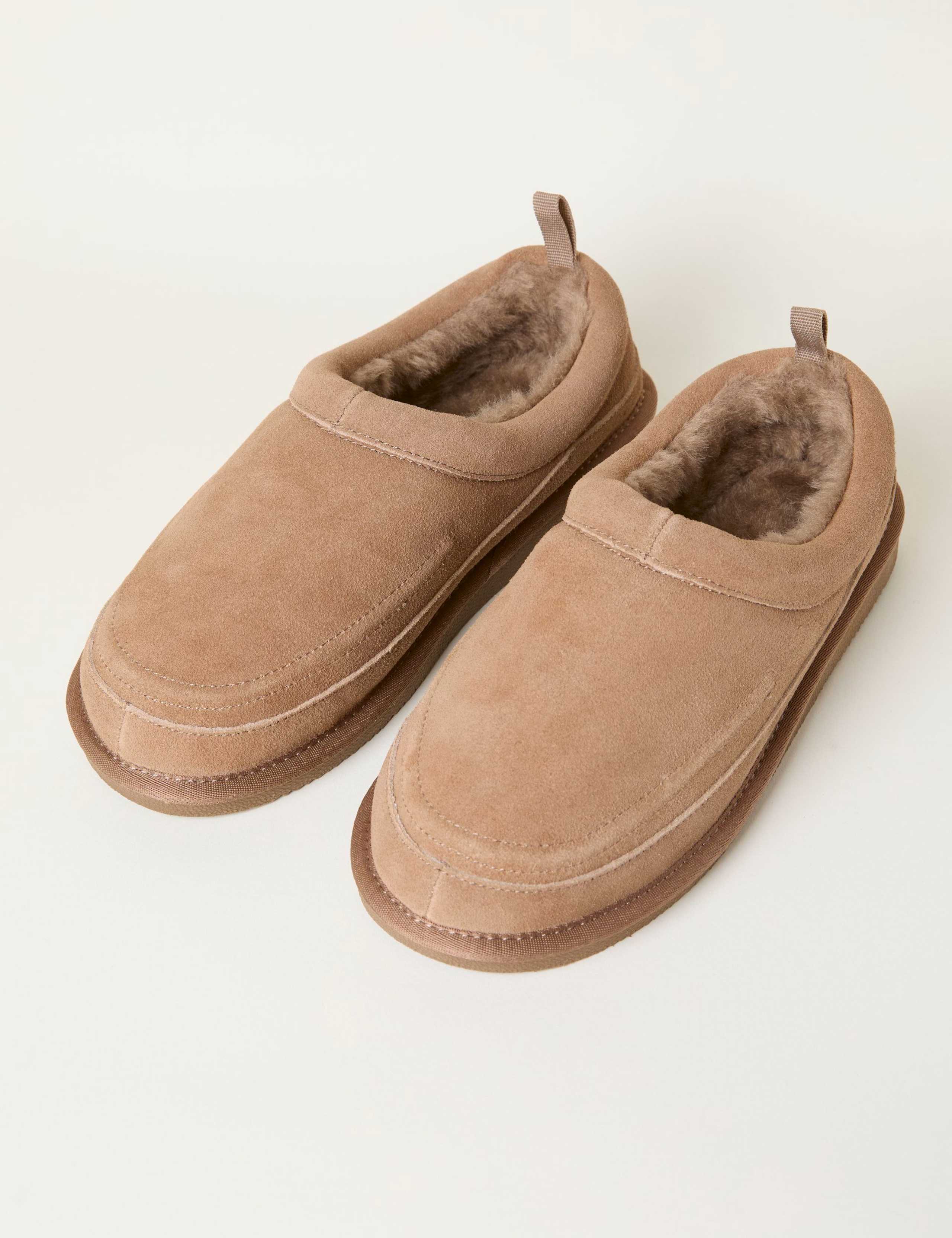 Suede Embossed Fleece Lined Slippers 2 of 3