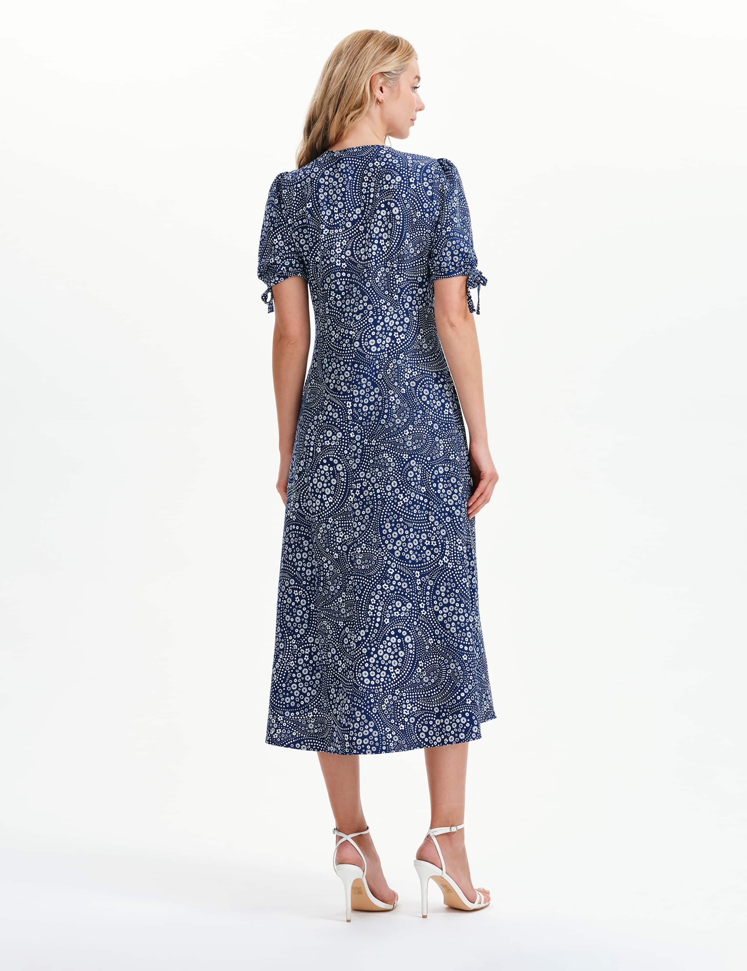 Printed V-Neck Midi Tea Dress 8 of 8