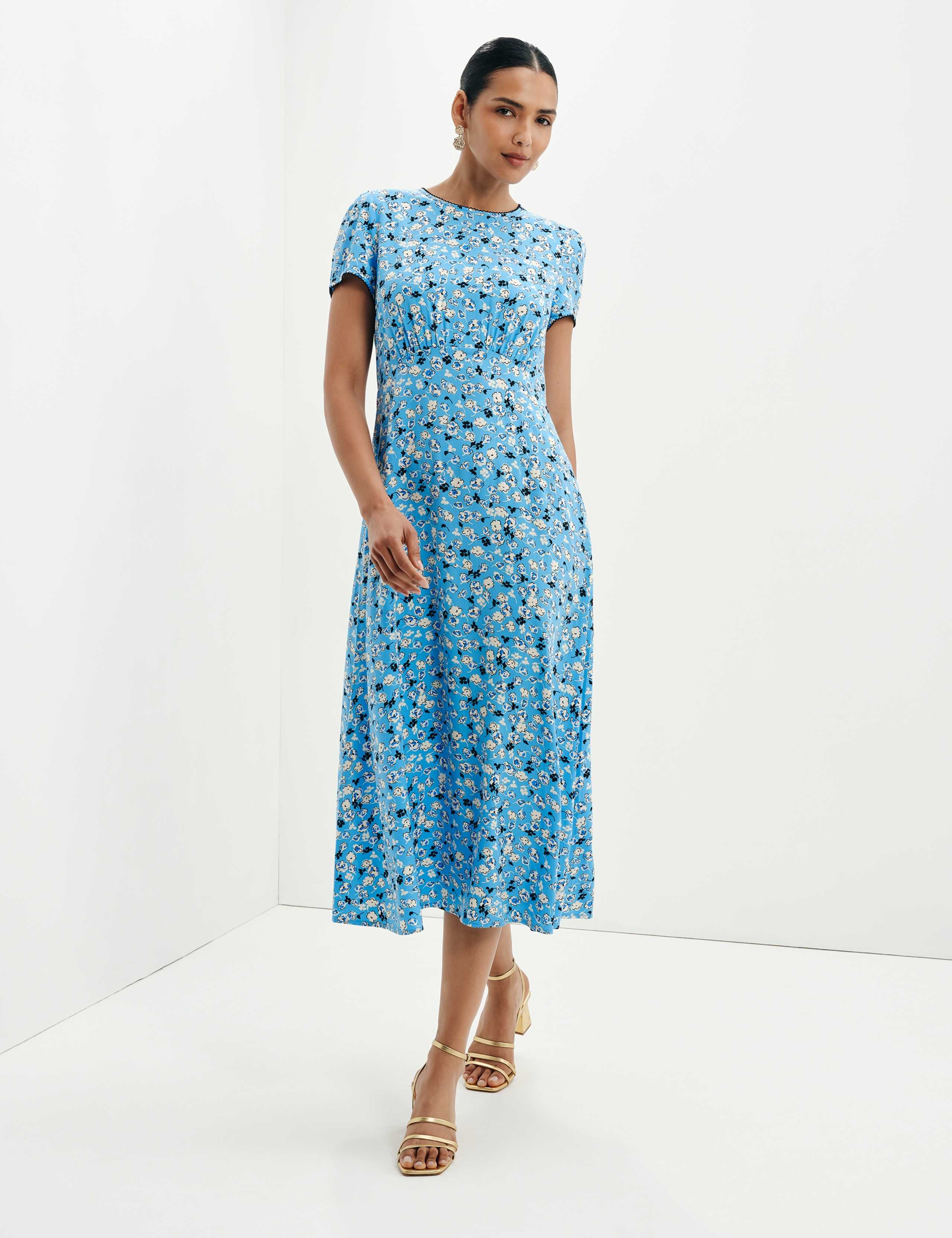 Ditsy Floral Midi Waisted Dress 1 of 7