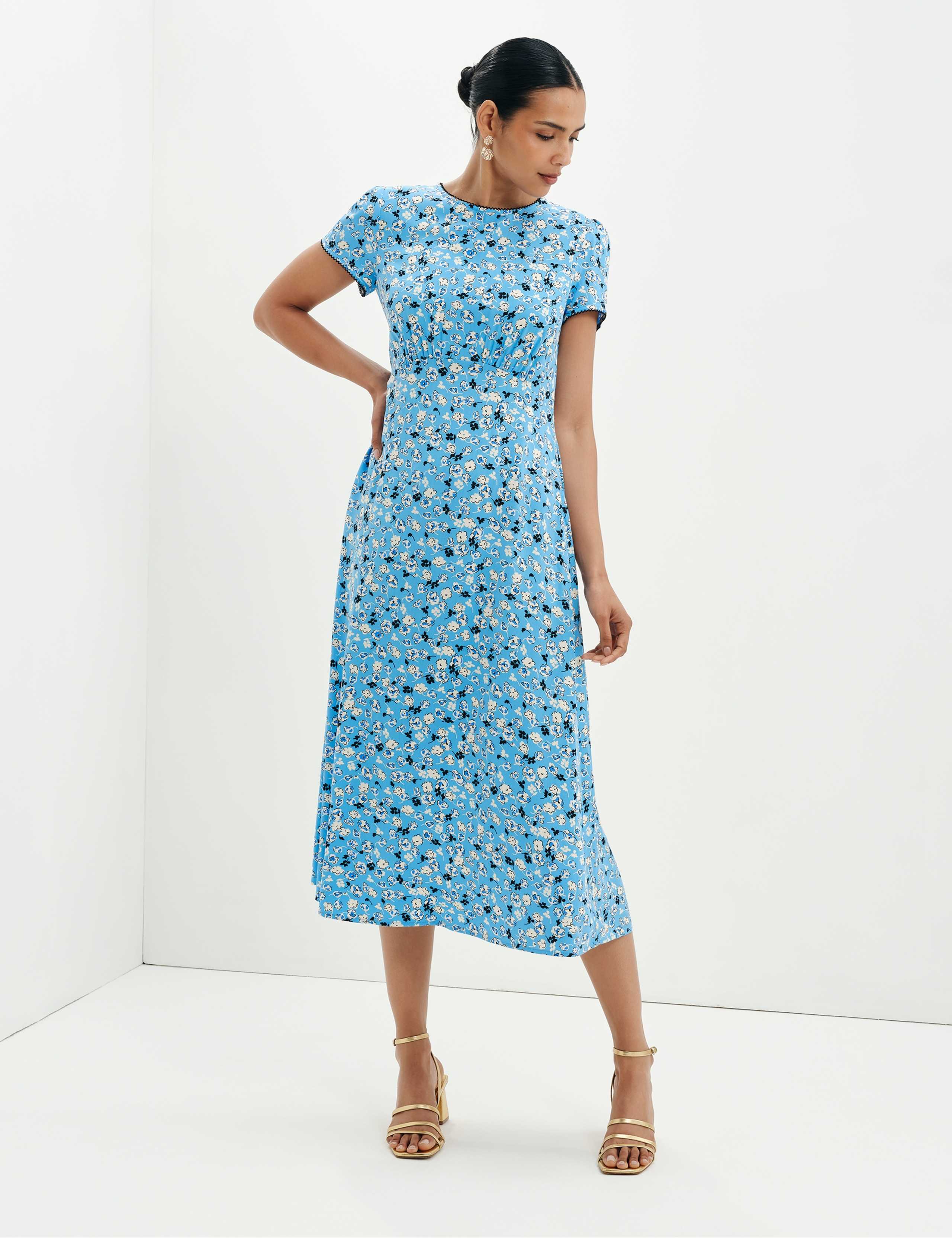 Ditsy Floral Midi Waisted Dress 3 of 7