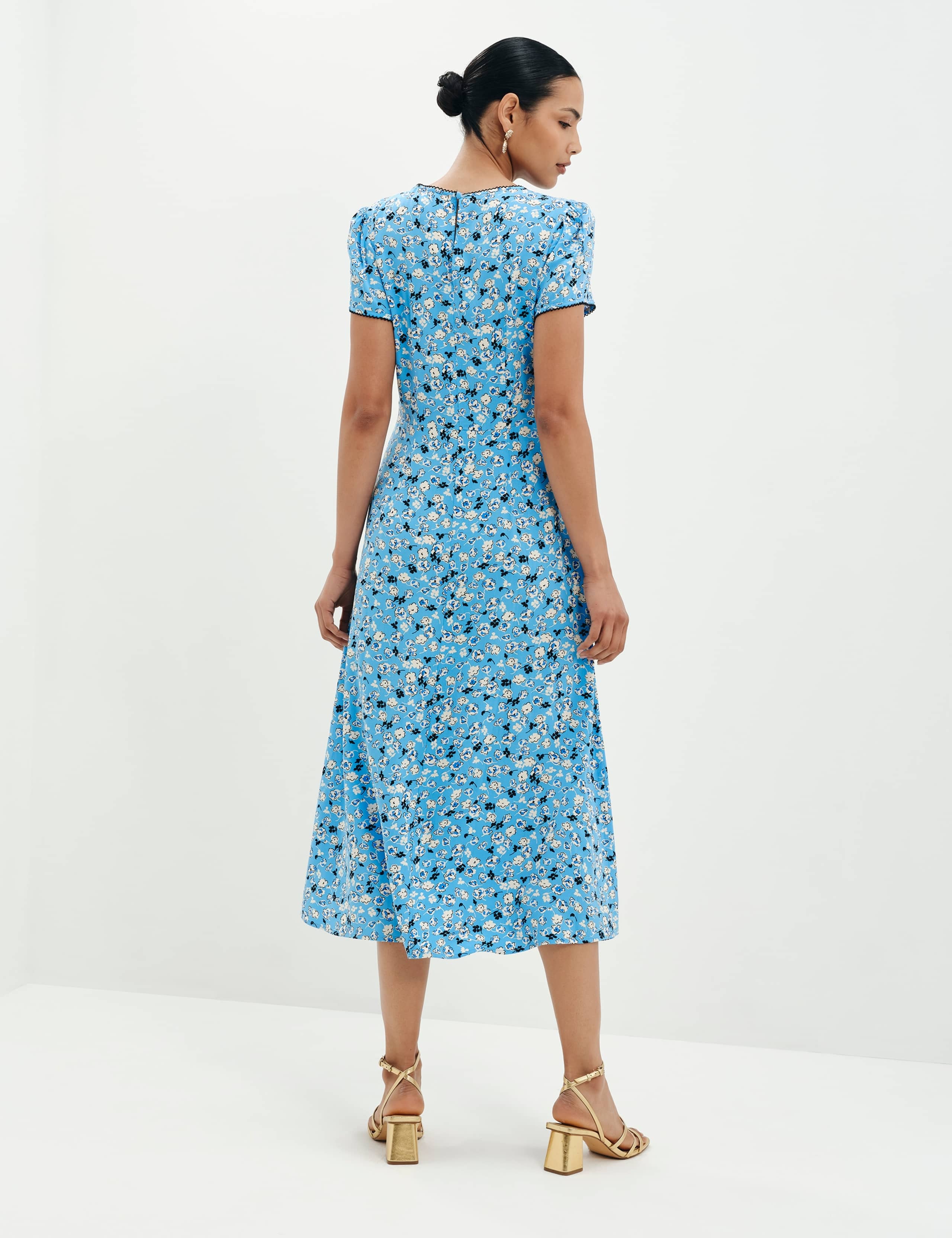 Ditsy Floral Midi Waisted Dress 6 of 7
