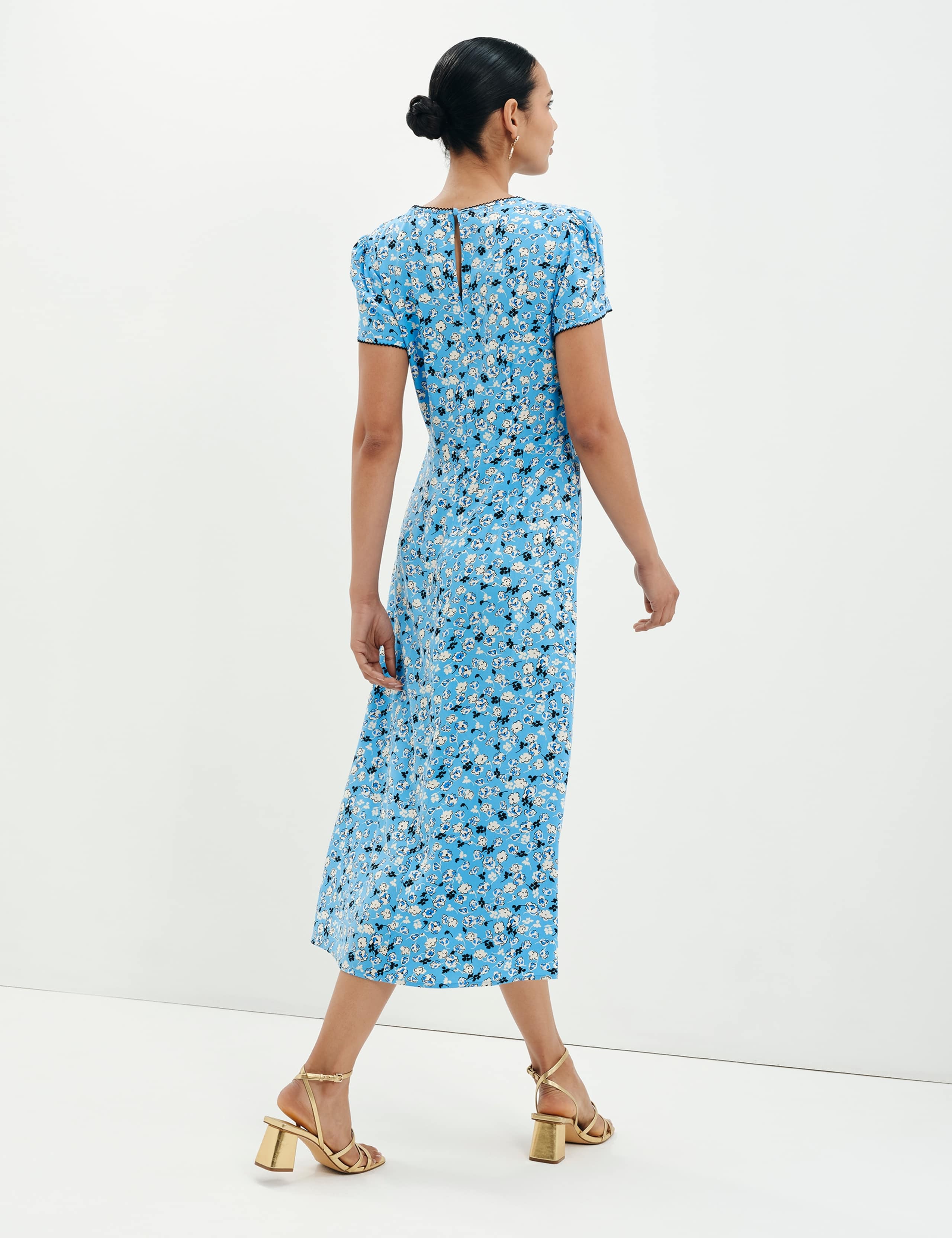 Ditsy Floral Midi Waisted Dress 7 of 7