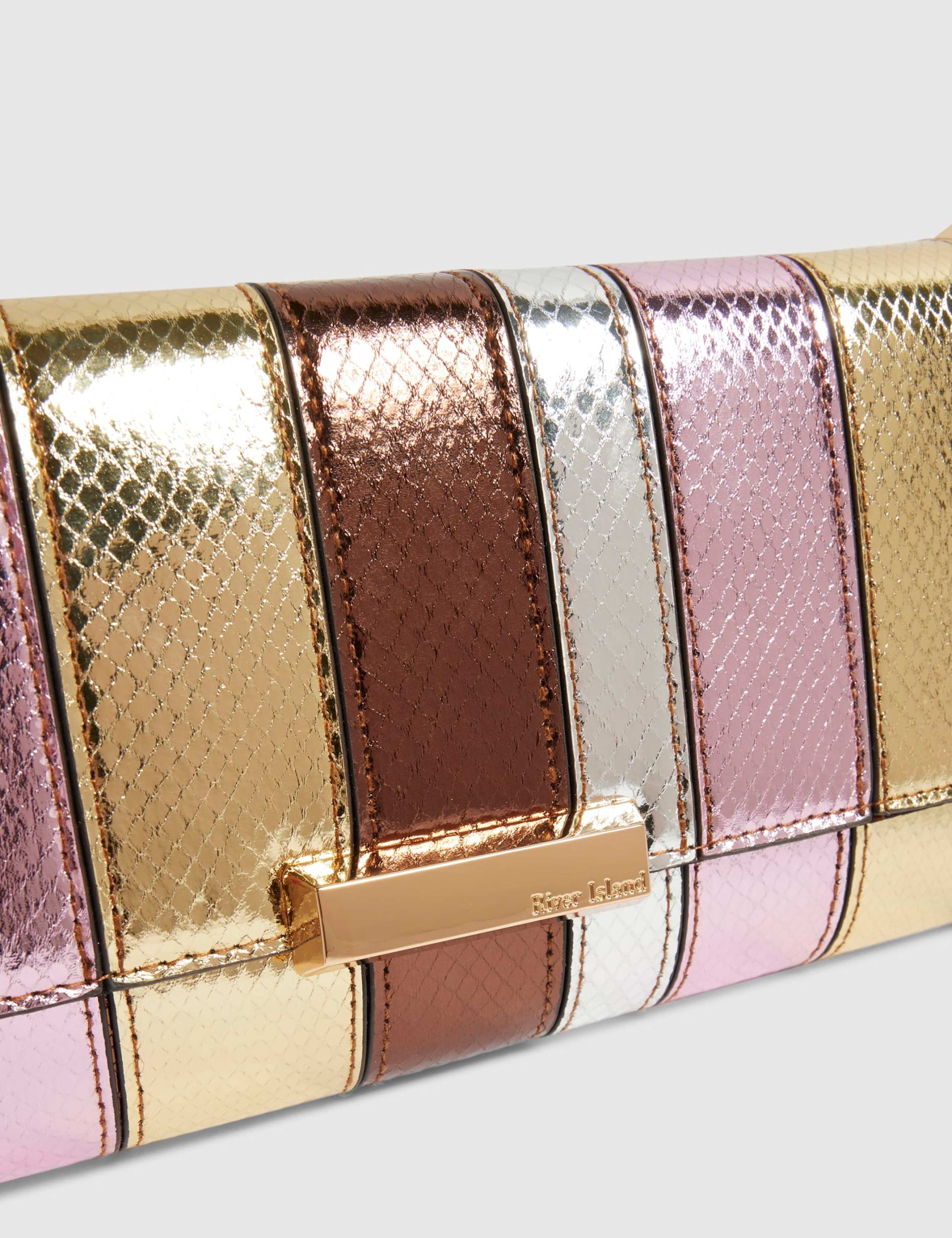 Faux Leather Metallic Clutch Bag 2 of 5