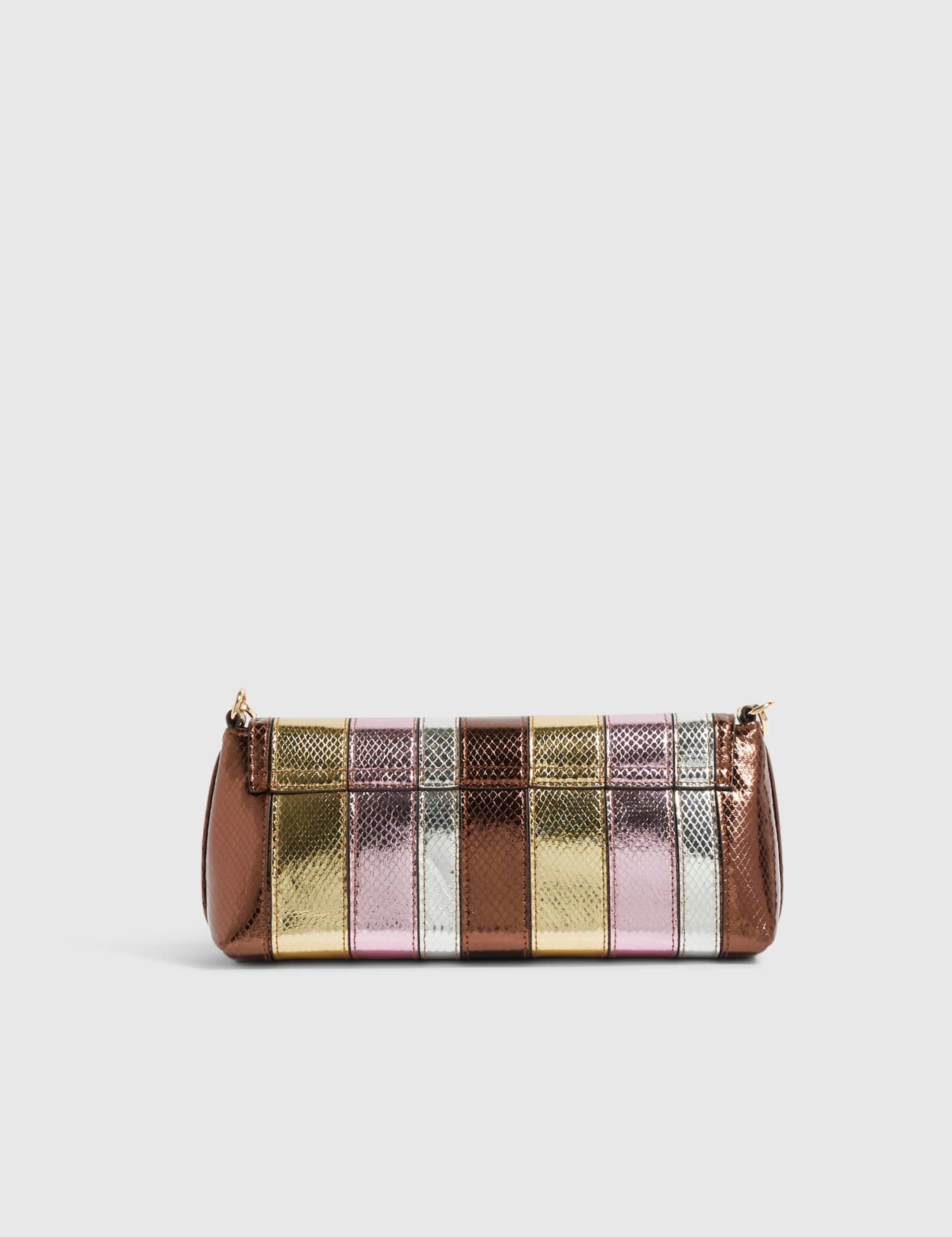 Faux Leather Metallic Clutch Bag 3 of 5