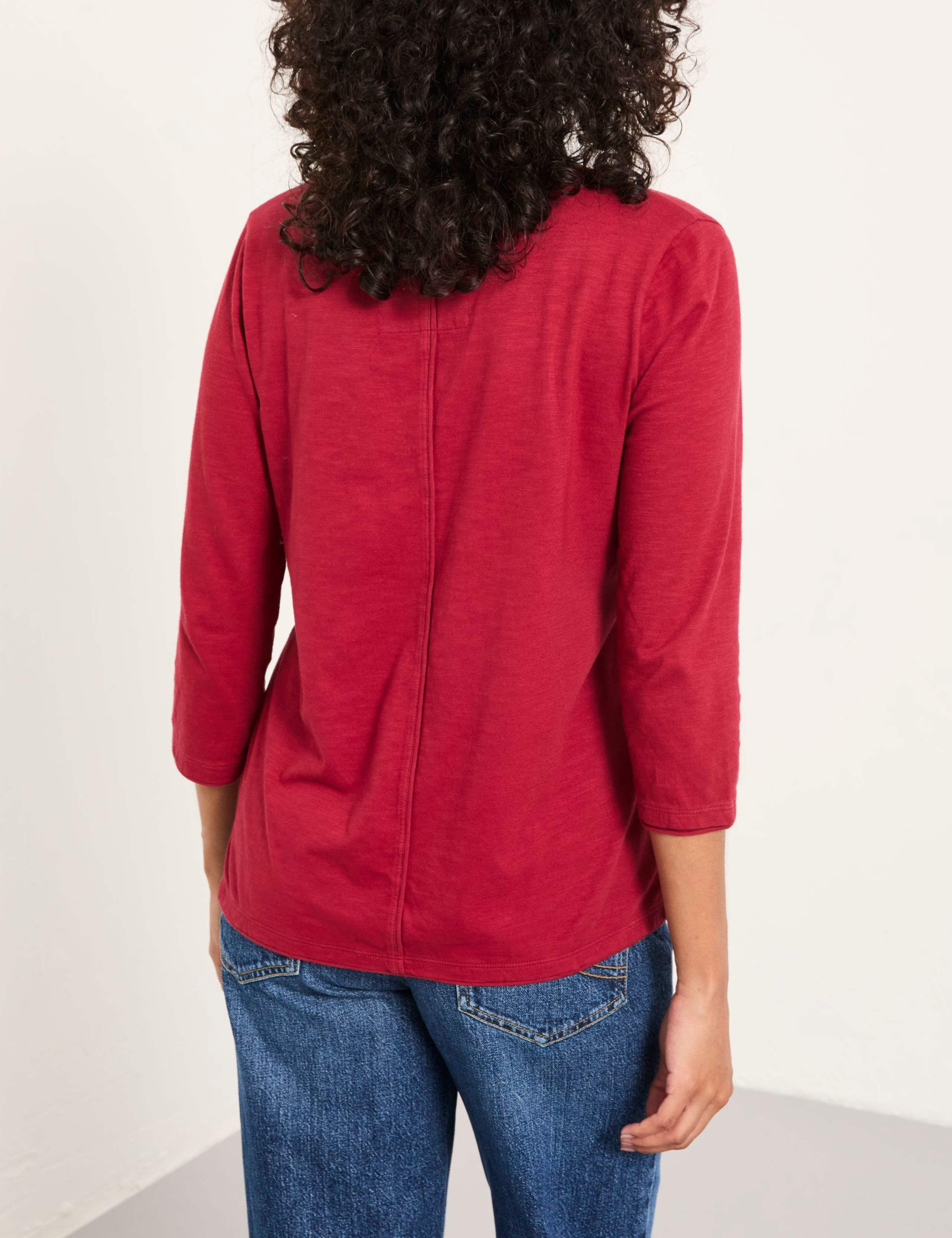 Pure Cotton Notch Neck T-Shirt 4 of 5