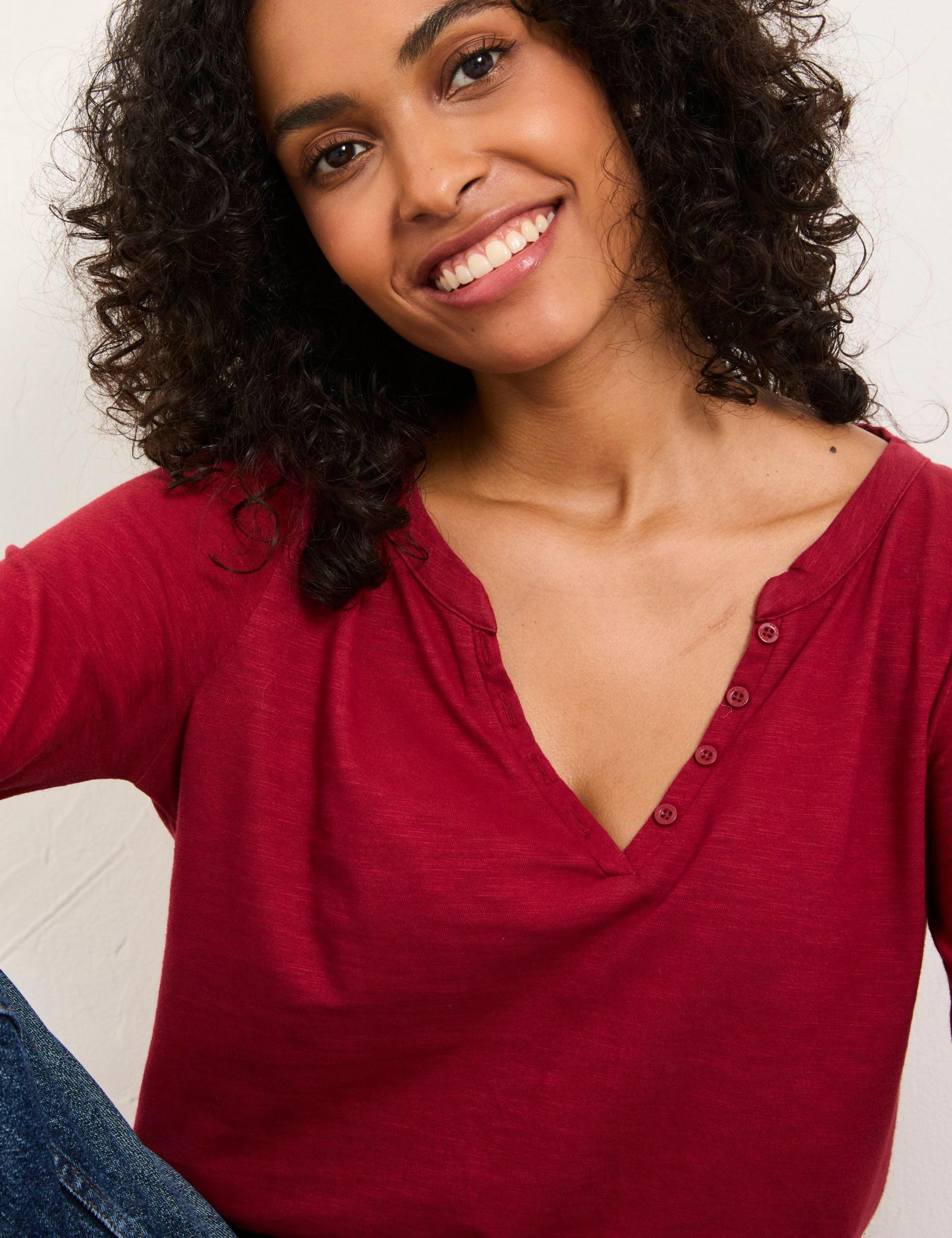 Pure Cotton Notch Neck T-Shirt 5 of 5