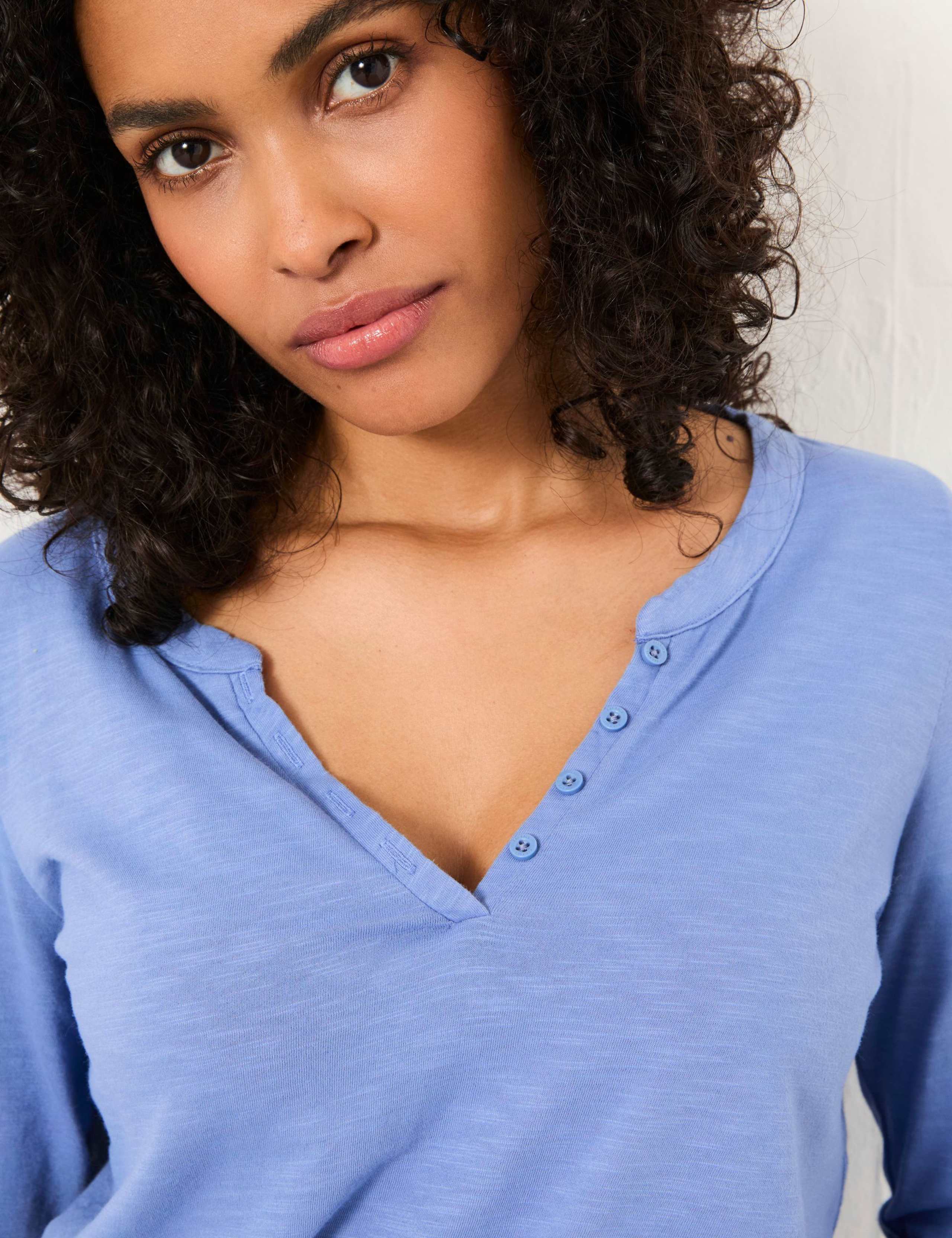 Pure Cotton Notch Neck T-Shirt 3 of 5