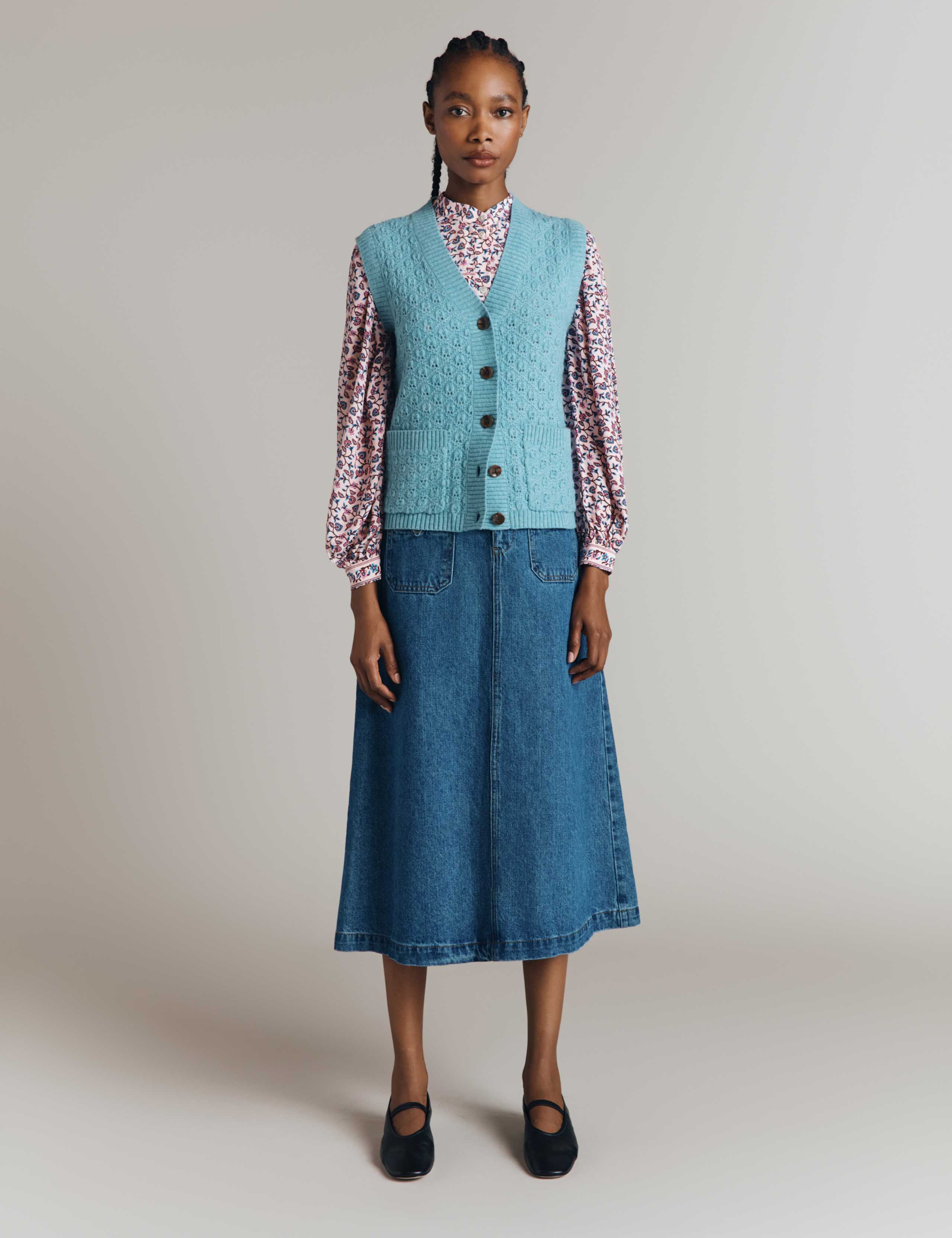 Wool Rich Textured Knitted Vest 2 of 5