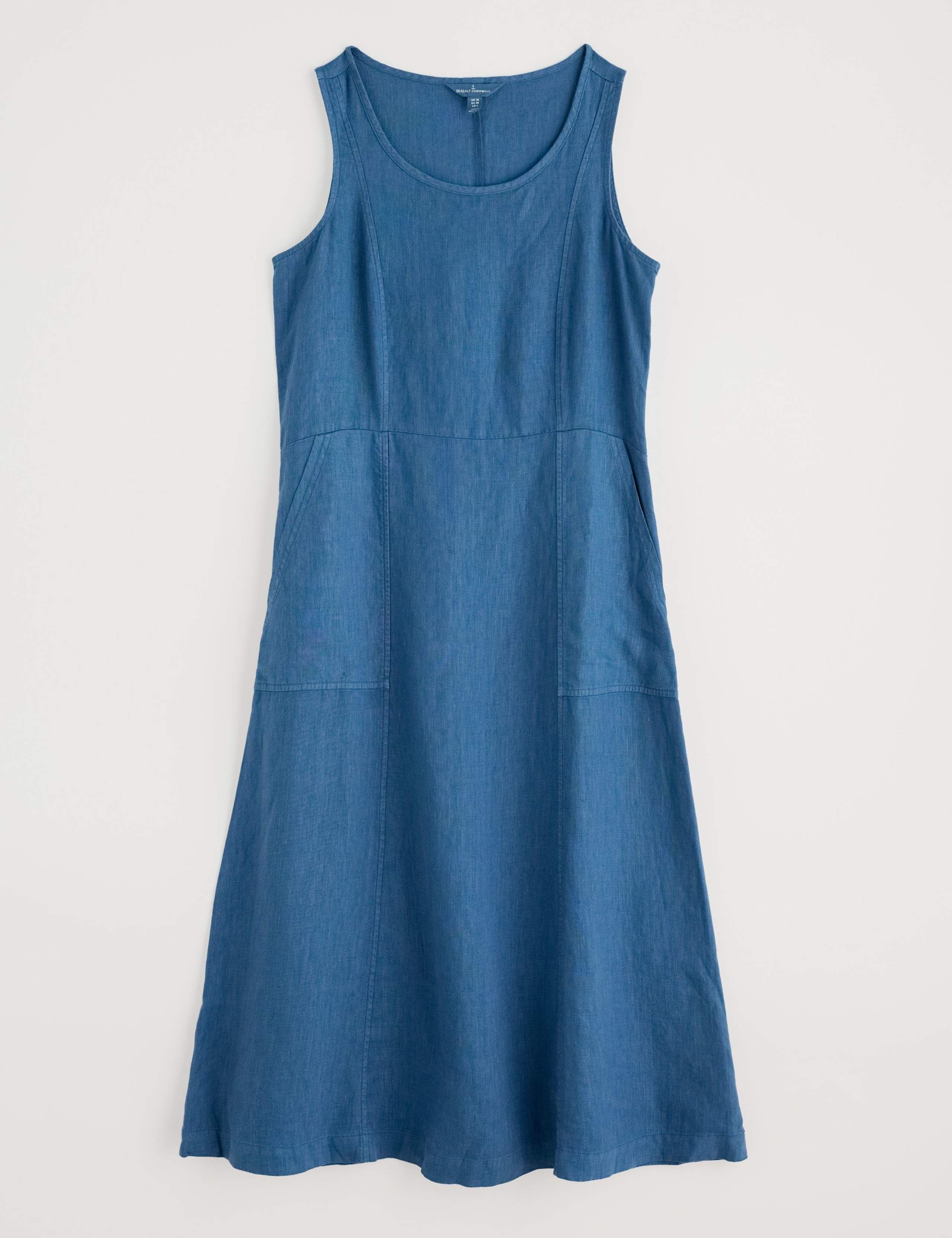 Pure Linen Midi Relaxed Waisted Dress 2 of 4