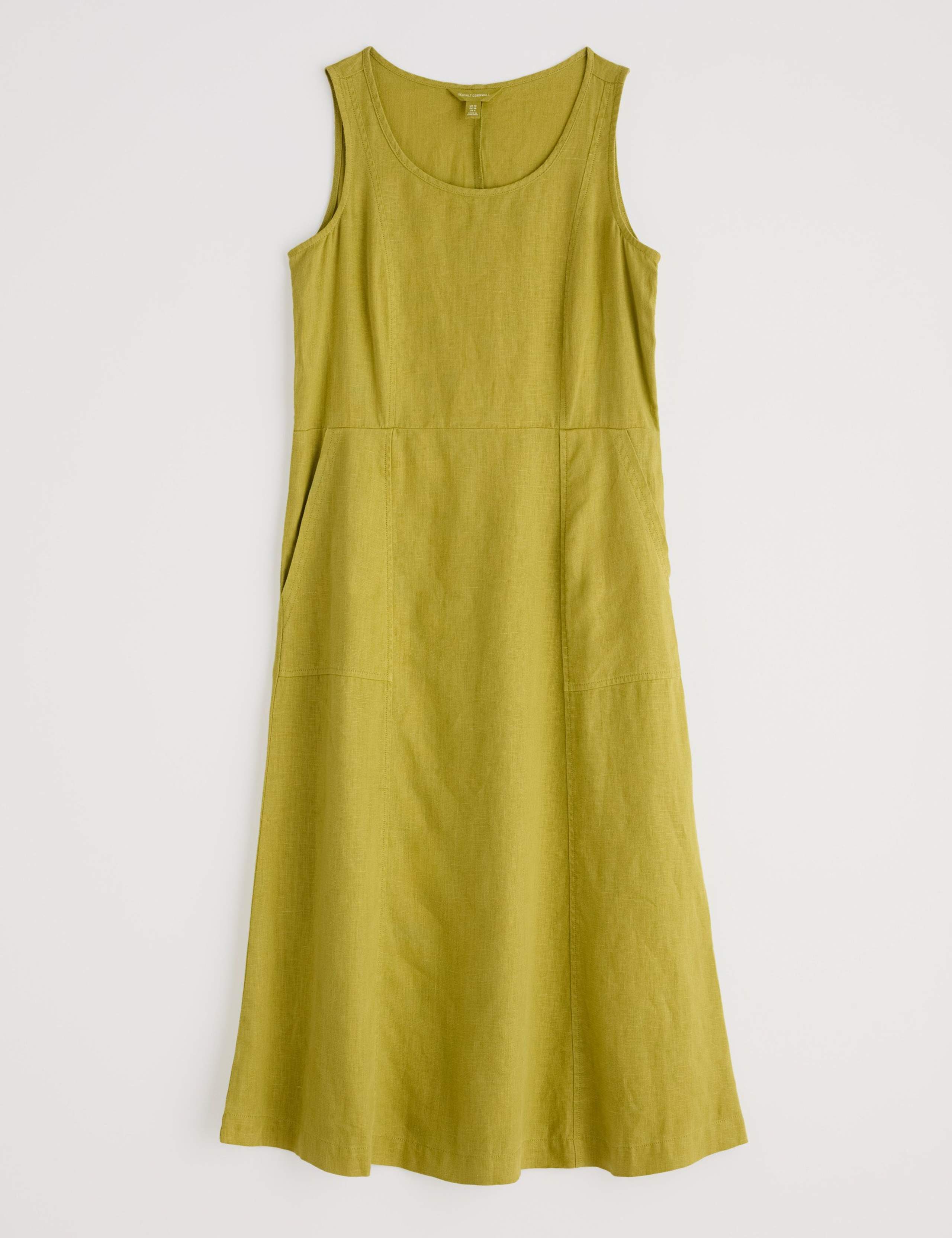 Pure Linen Midi Relaxed Waisted Dress 2 of 4