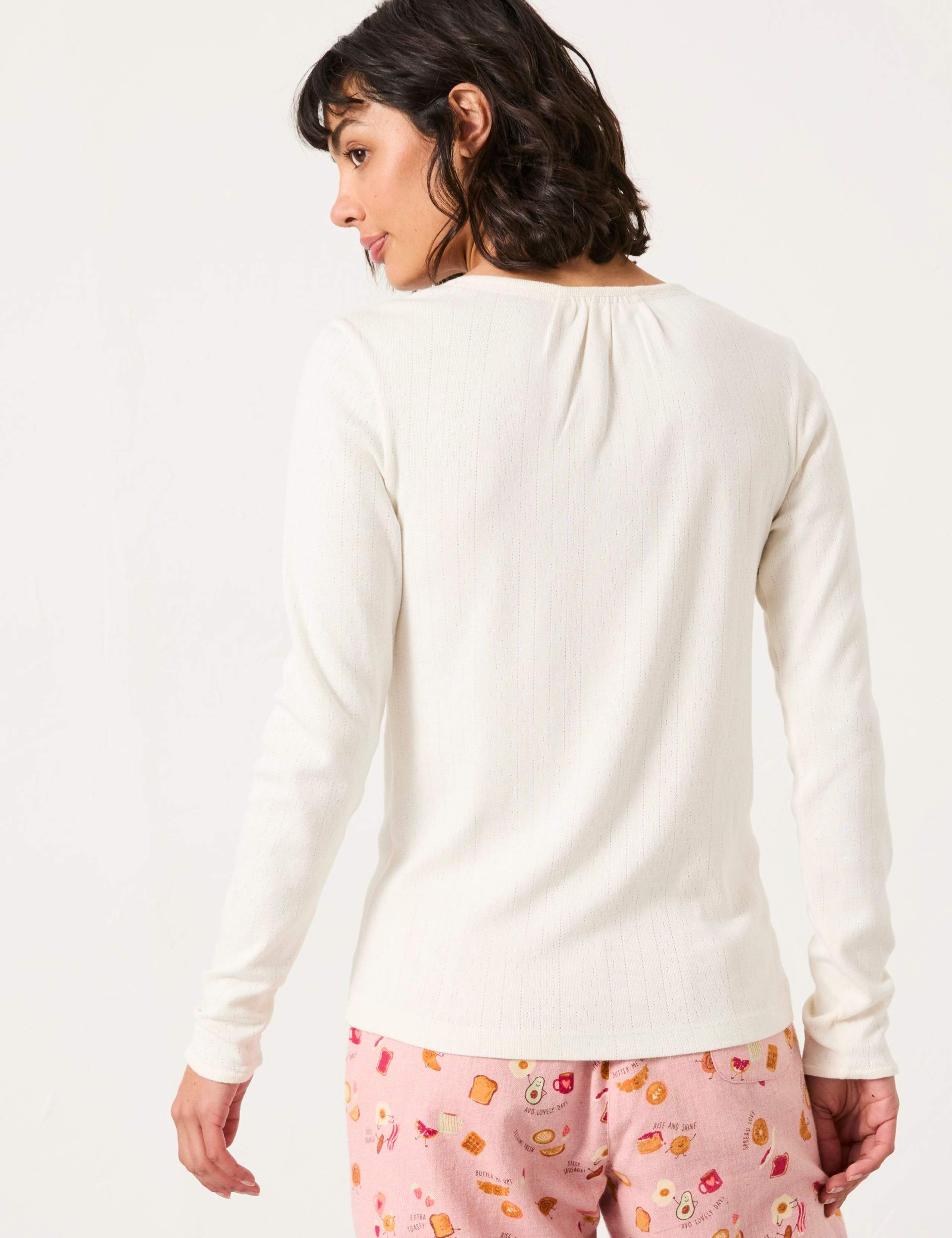 Pure Cotton Pointelle Pyjama Top 4 of 5
