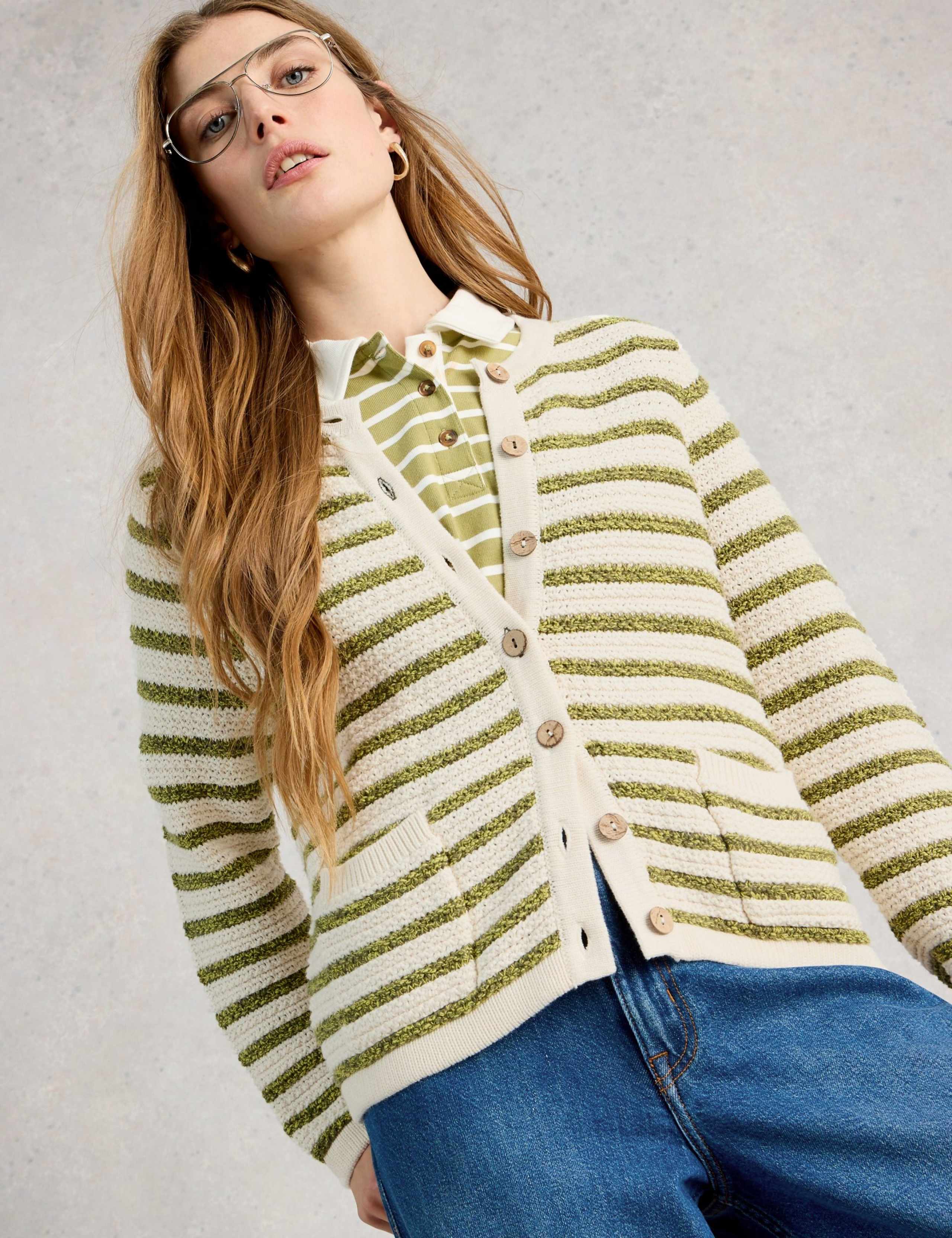 Pure Cotton Striped Cardigan 4 of 6