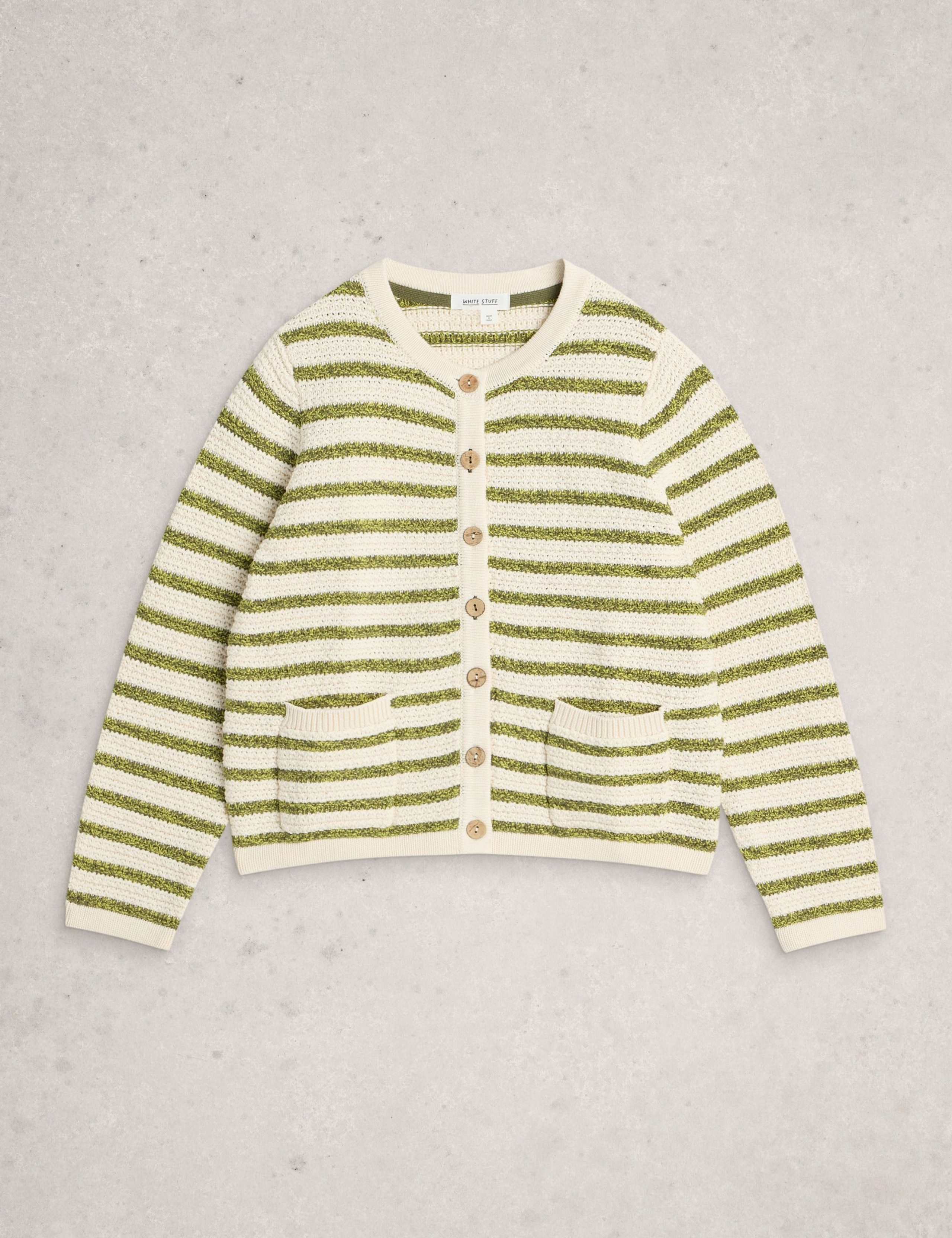 Pure Cotton Striped Cardigan 2 of 6