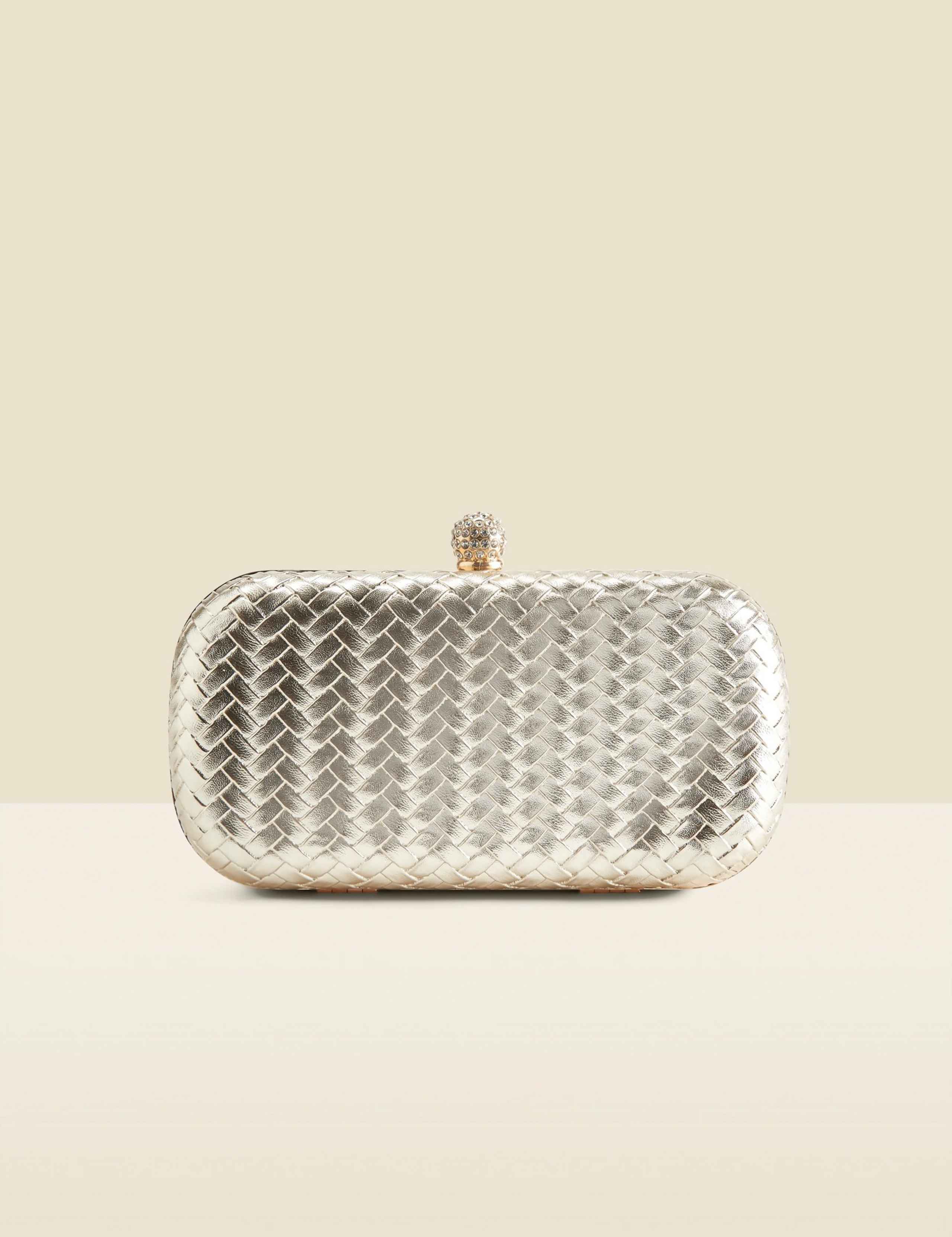 Metallic Woven Clutch Bag 1 of 5