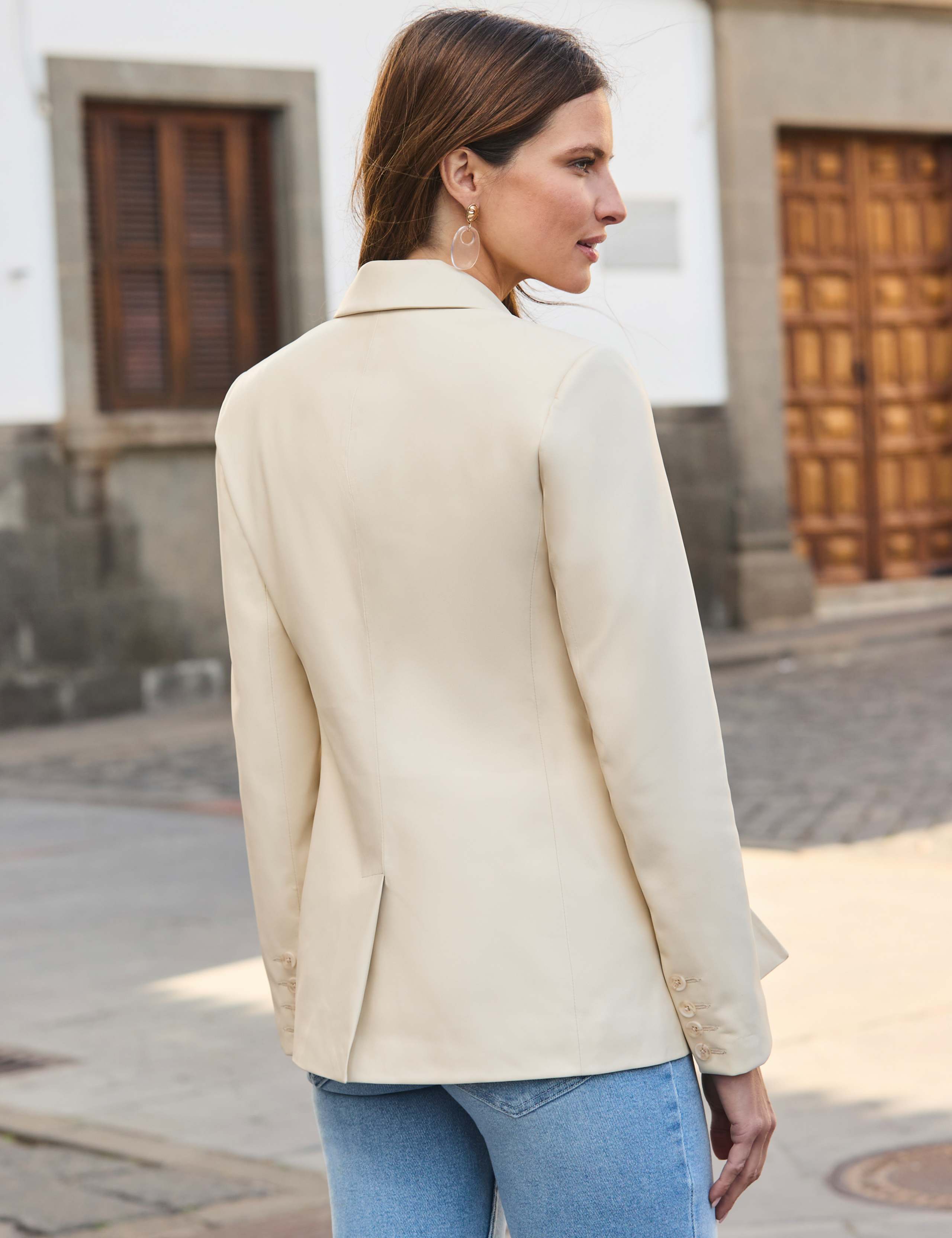 Faux Leather Single Breasted Blazer 3 of 4