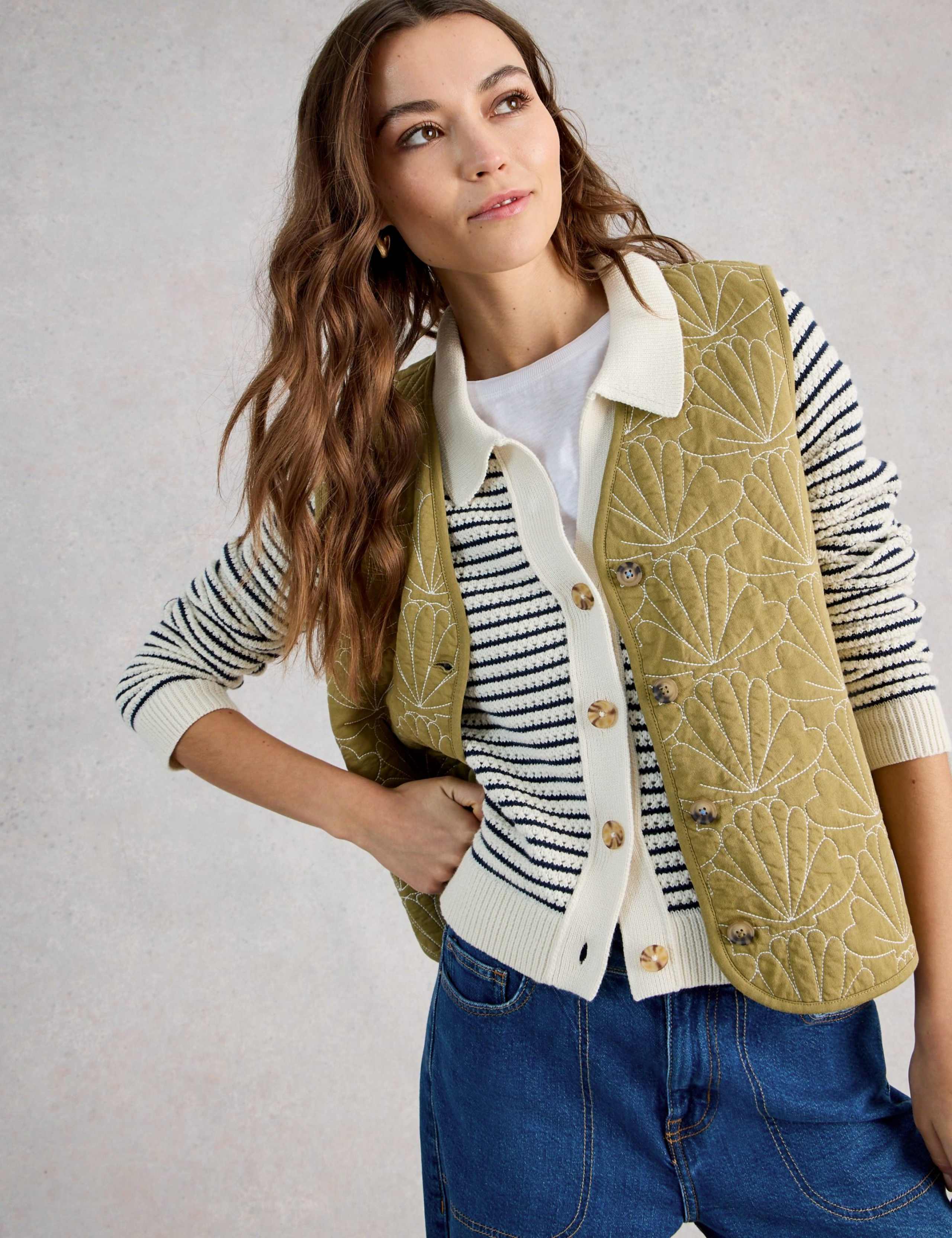 Pure Cotton Stripe Collared Cardigan 4 of 6