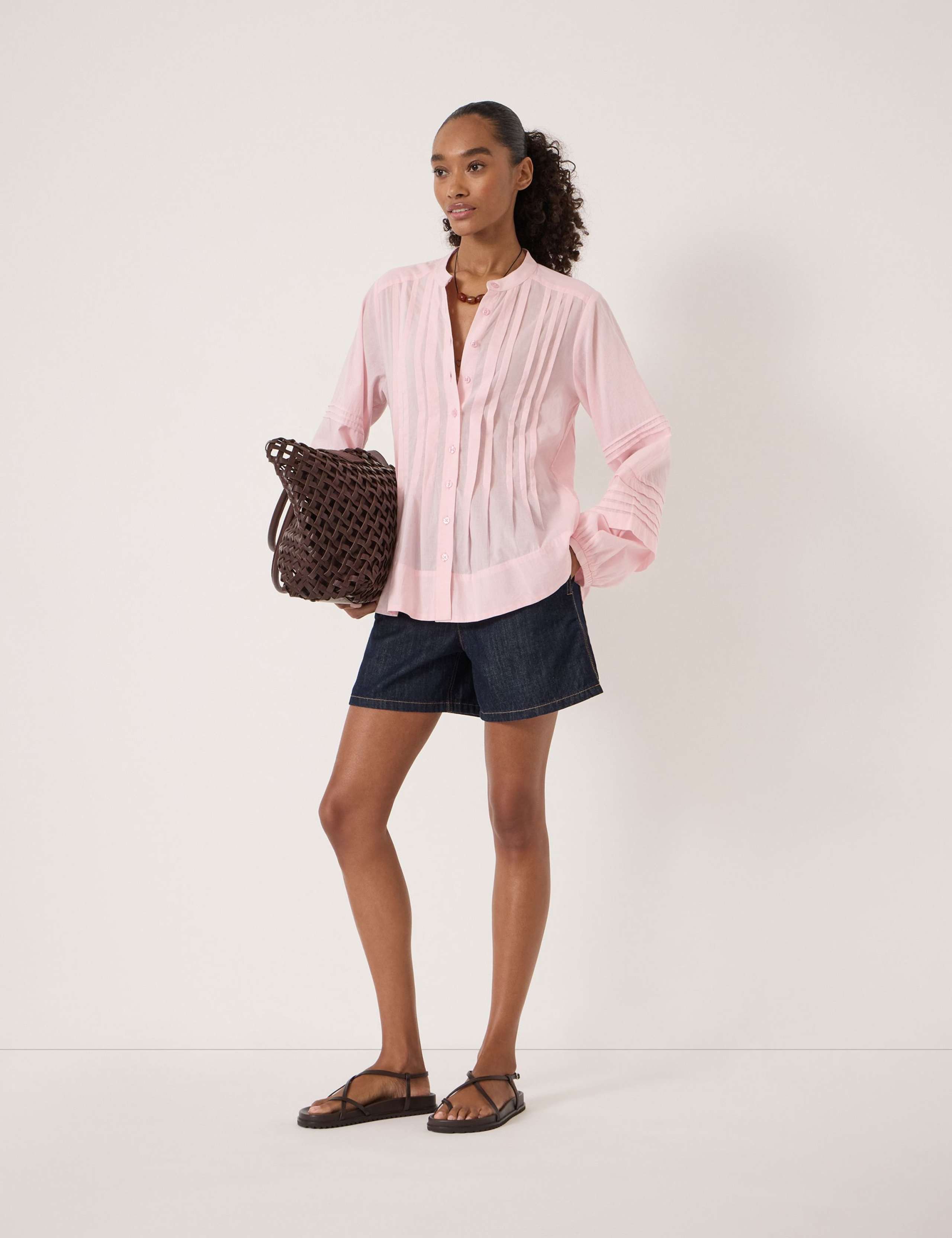 Pure Cotton Pintuck Detail Blouse 3 of 5