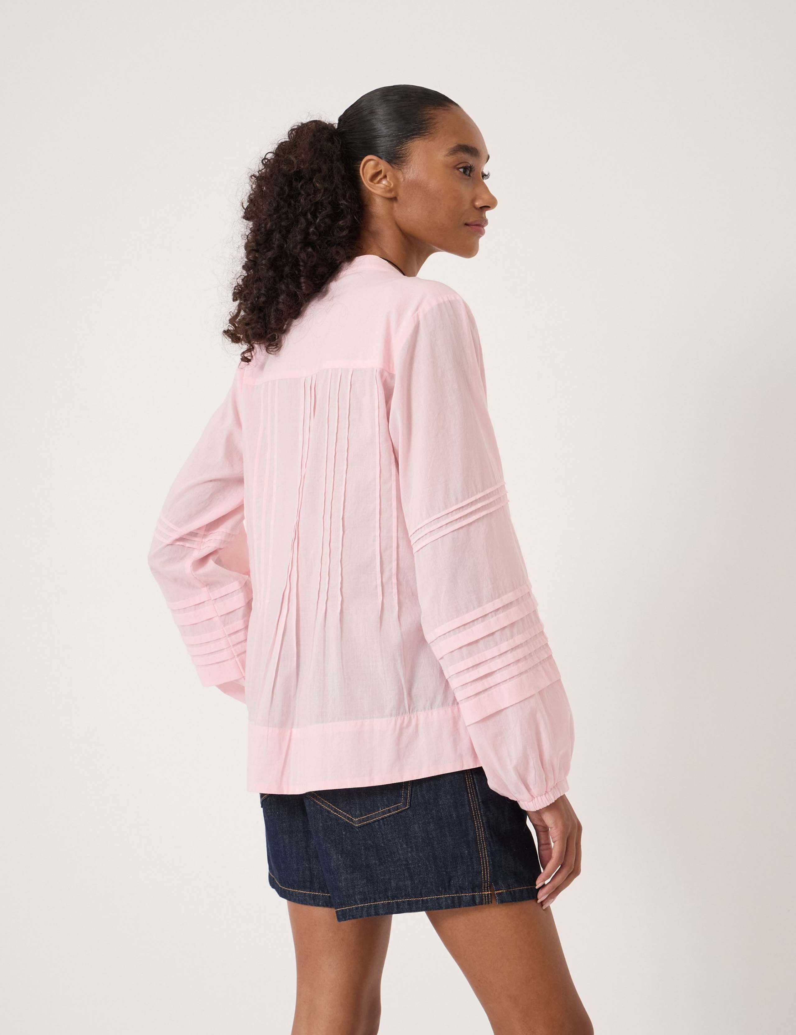 Pure Cotton Pintuck Detail Blouse 4 of 5