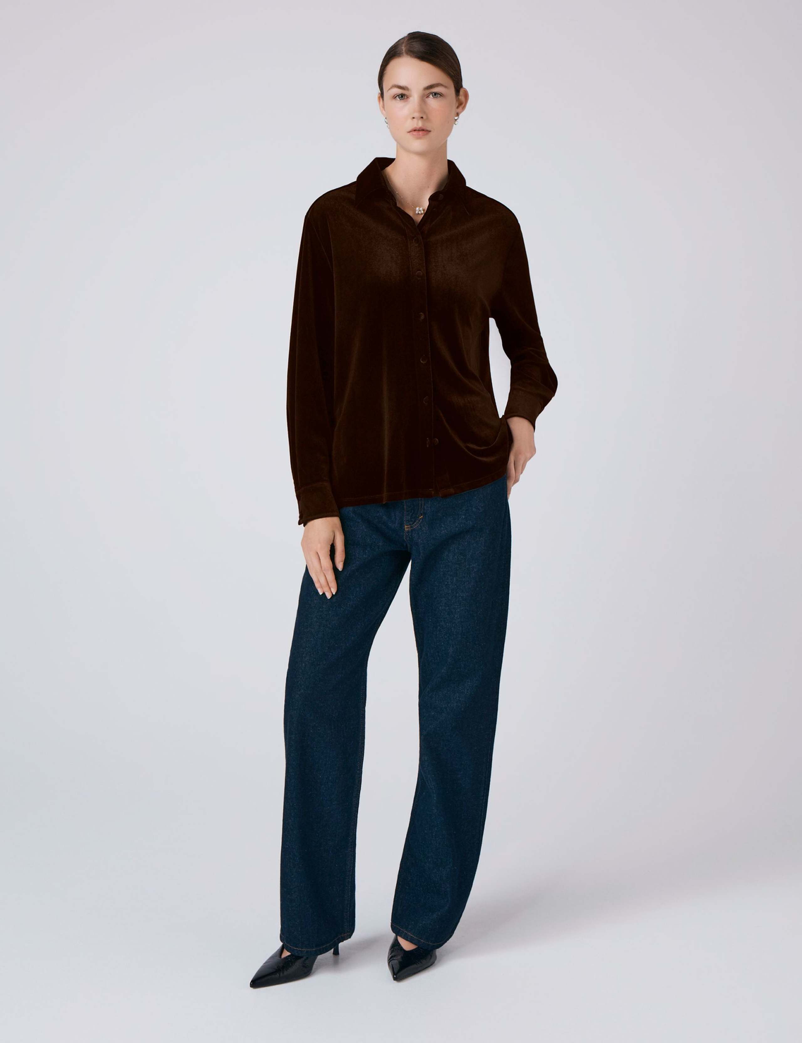 Velvet Button Through Shirt 2 of 3