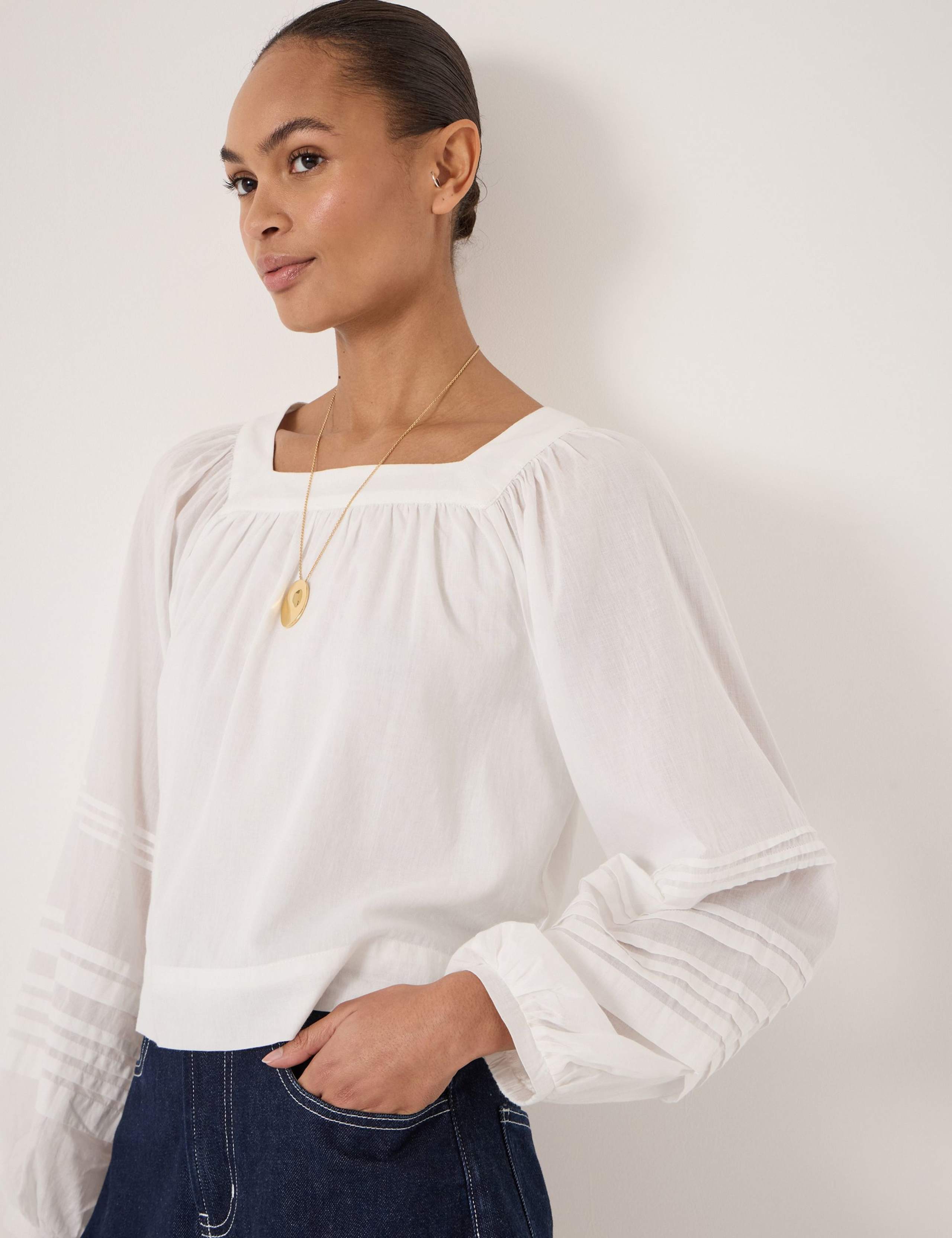 Pure Cotton Square Neckline Blouse 5 of 5