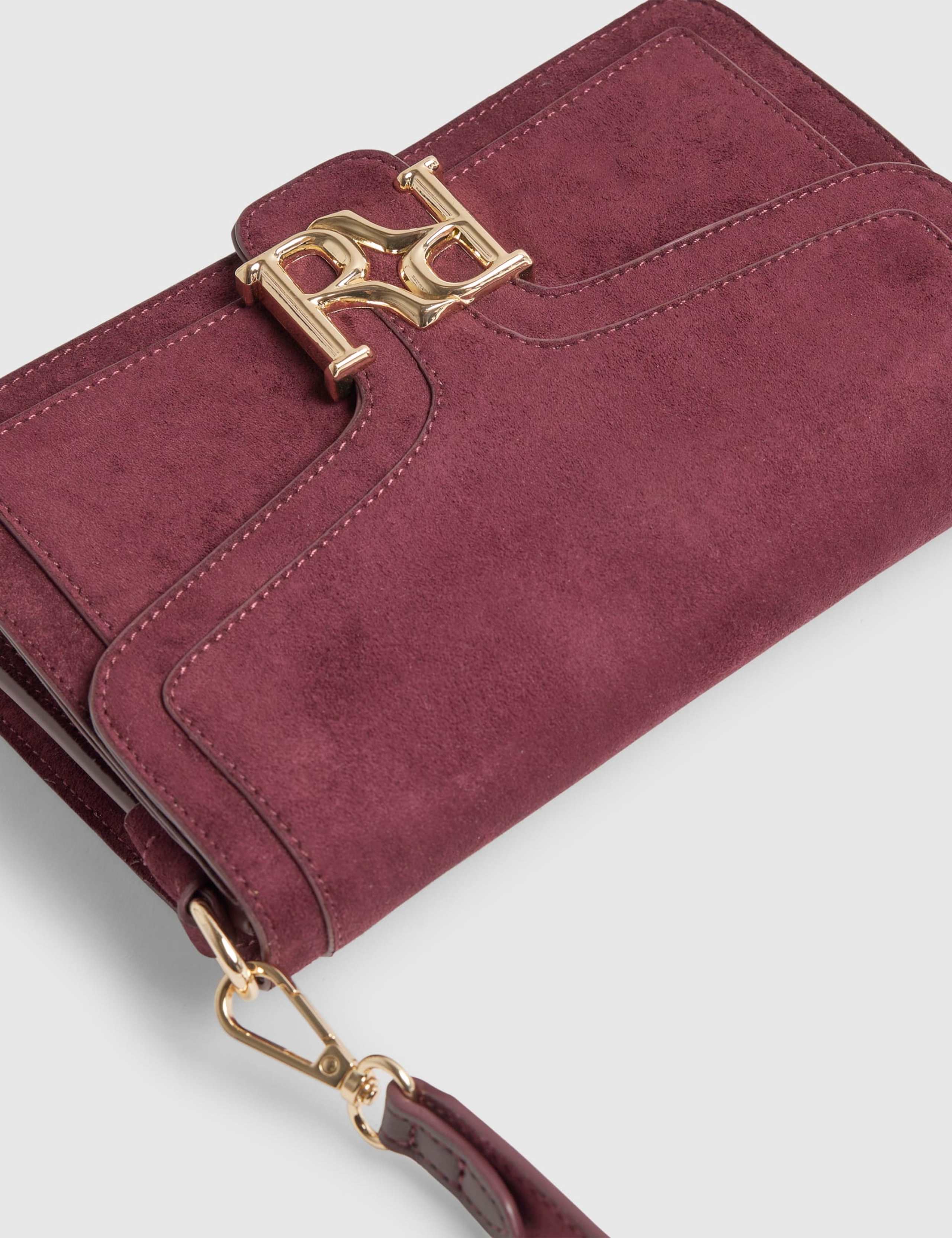 Faux Suede Flap Front Shoulder Bag 2 of 4