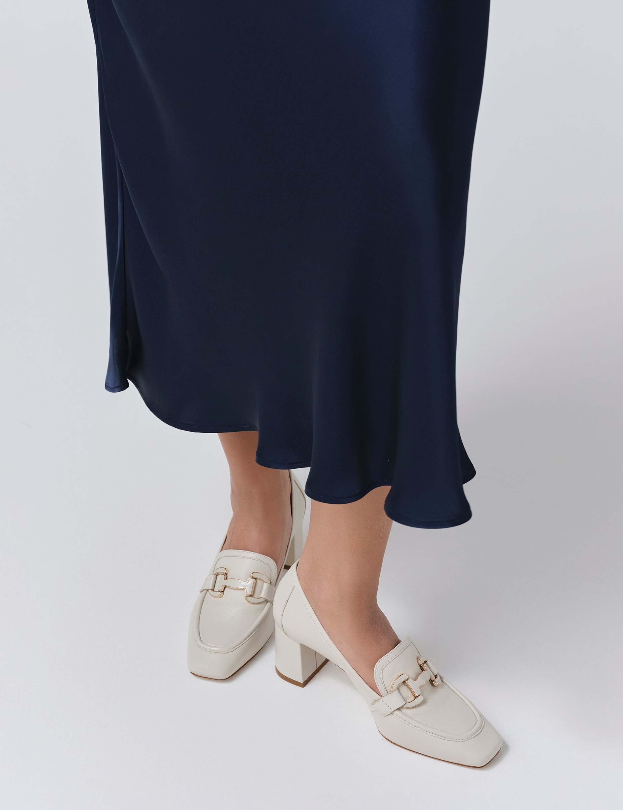 Satin Side Split Midi Slip Skirt 5 of 5