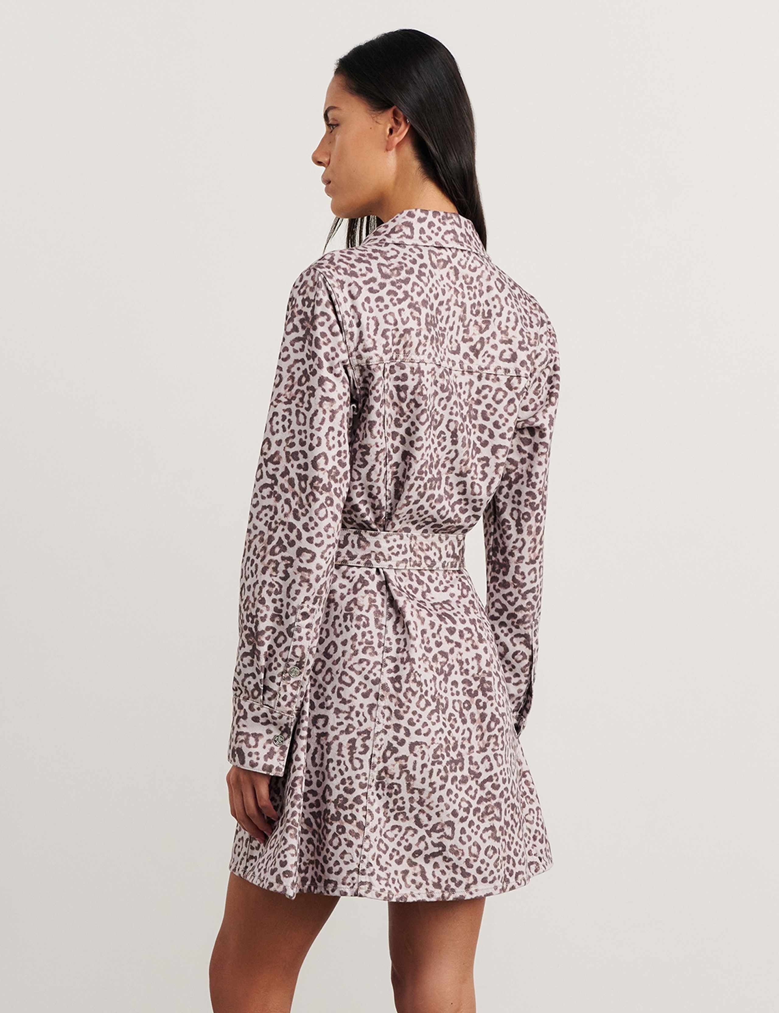 Pure Cotton Animal Print Mini Shirt Dress 3 of 5