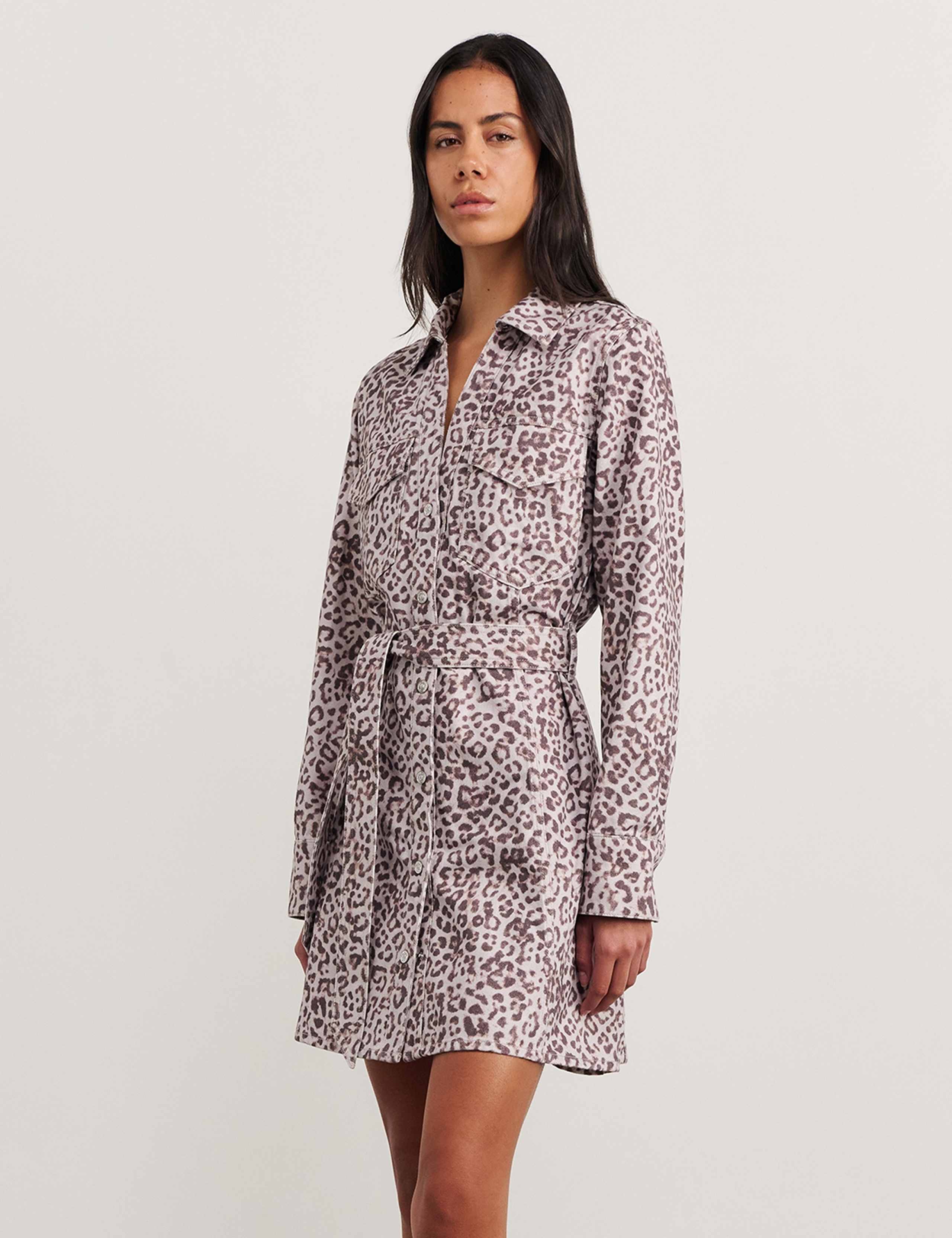 Pure Cotton Animal Print Mini Shirt Dress 5 of 5