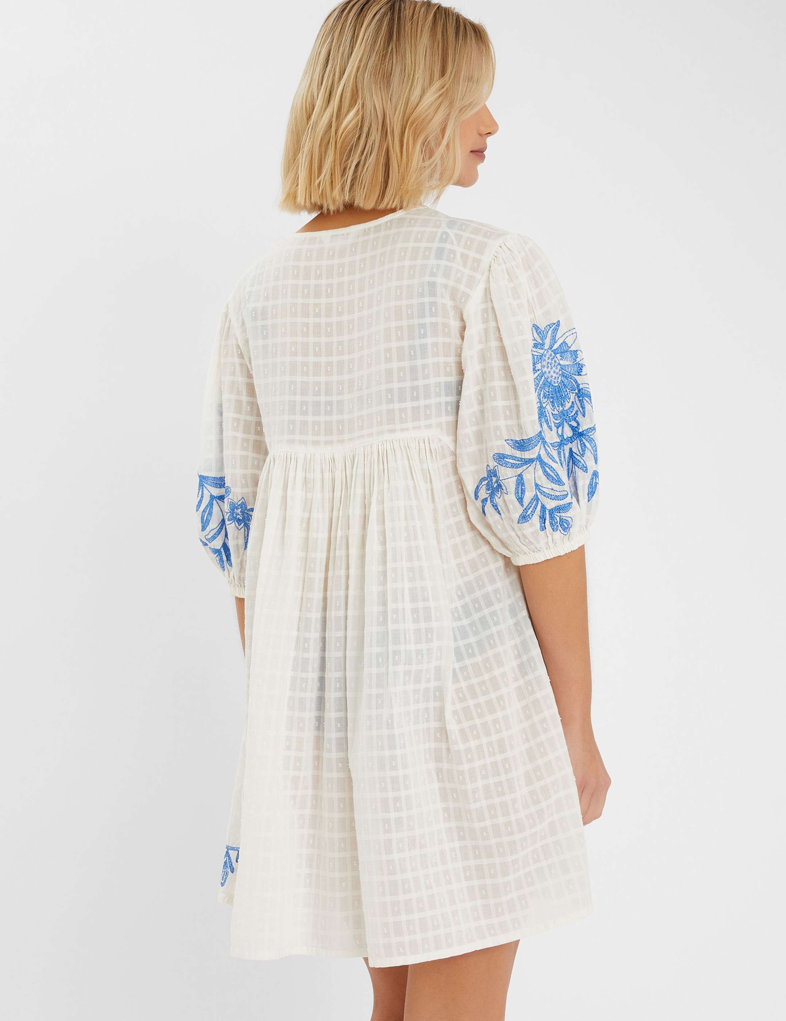 Pure Cotton Embroidered Mini Beach Dress 4 of 4