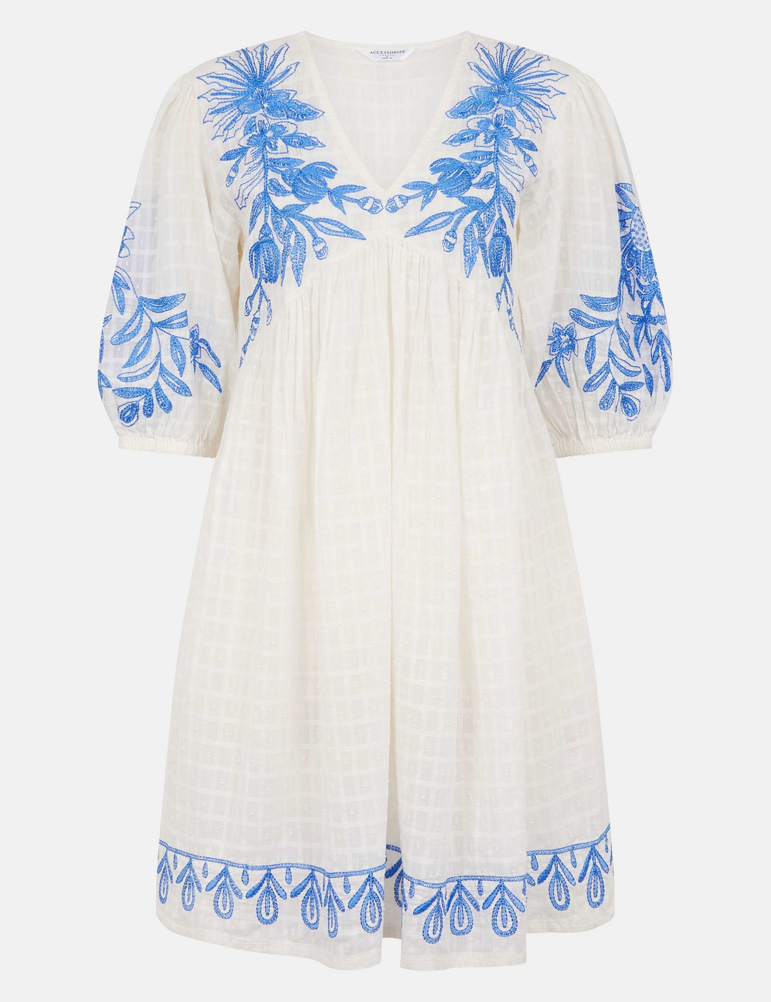 Pure Cotton Embroidered Mini Beach Dress 2 of 4