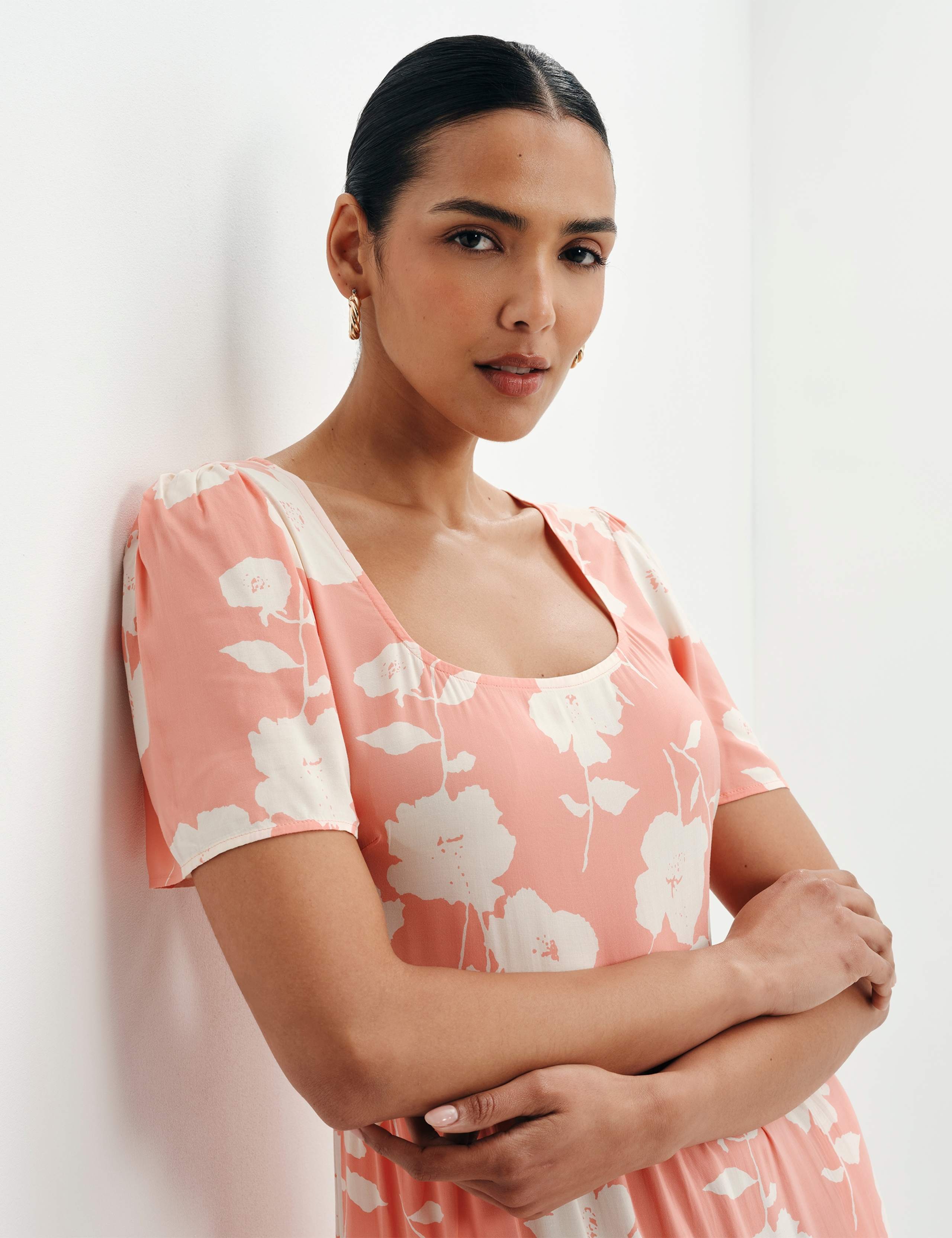 Floral Square Neck Midi Tiered Dress 5 of 9