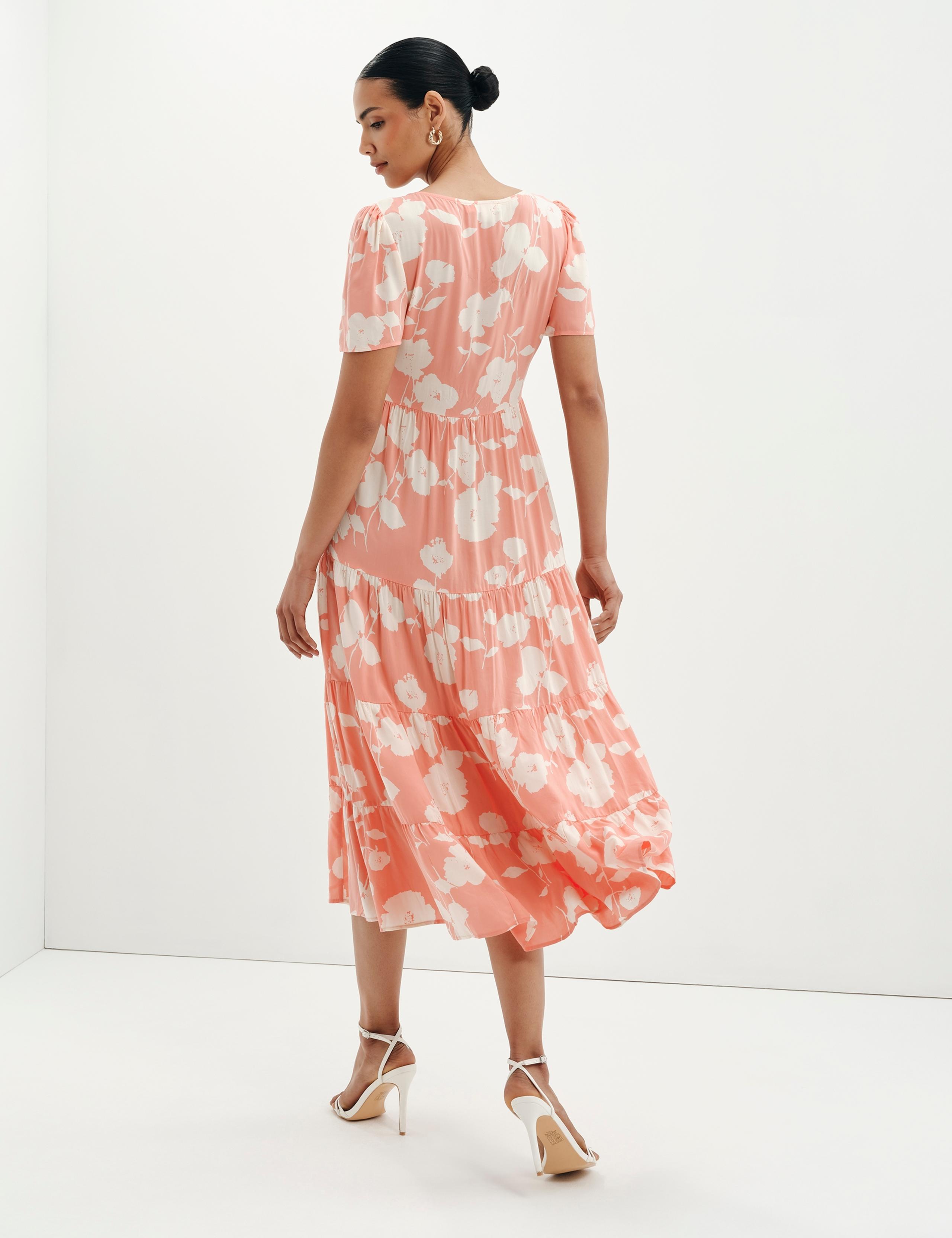 Floral Square Neck Midi Tiered Dress 6 of 9