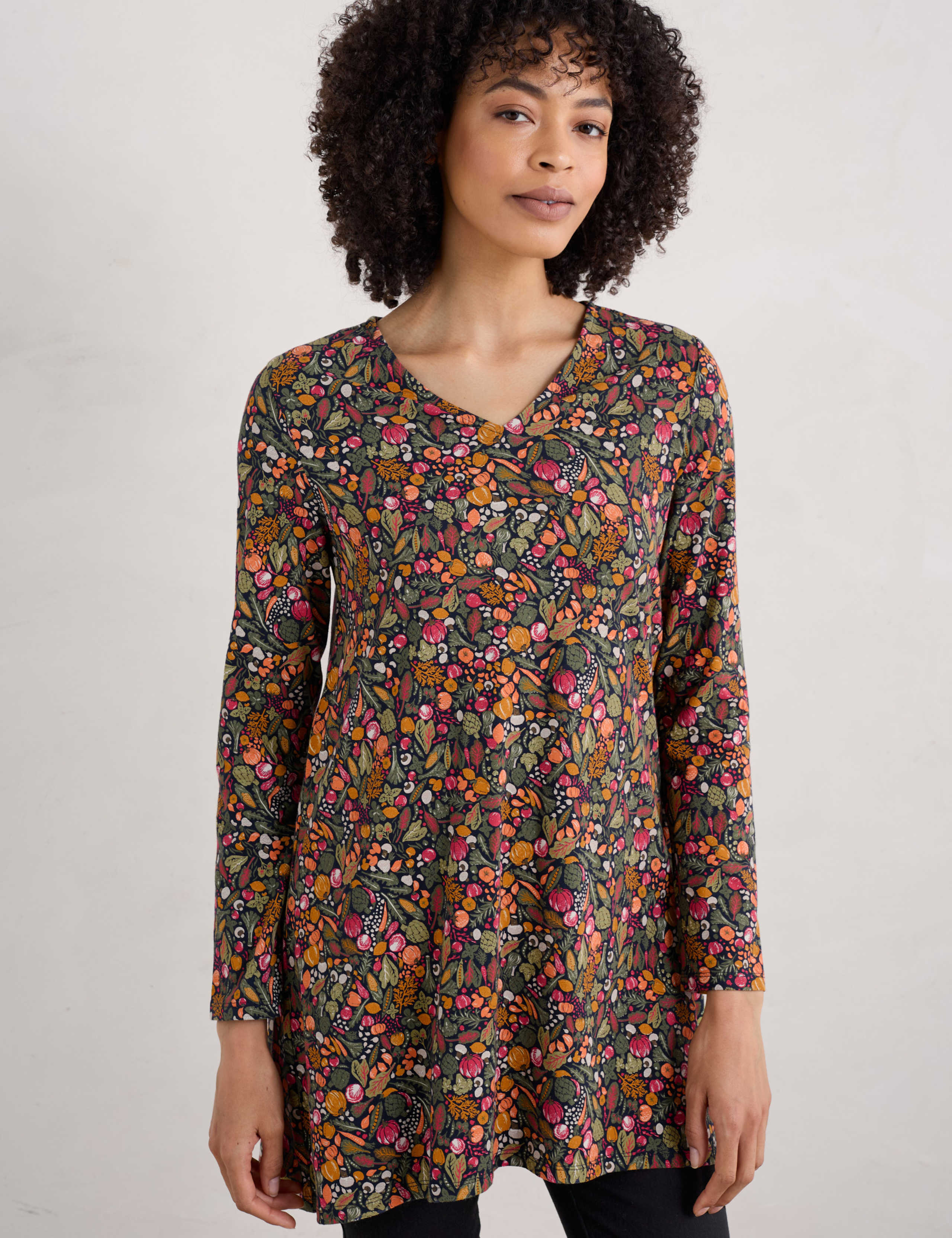 Cotton Rich Printed V-Neck Tunic 3 of 5