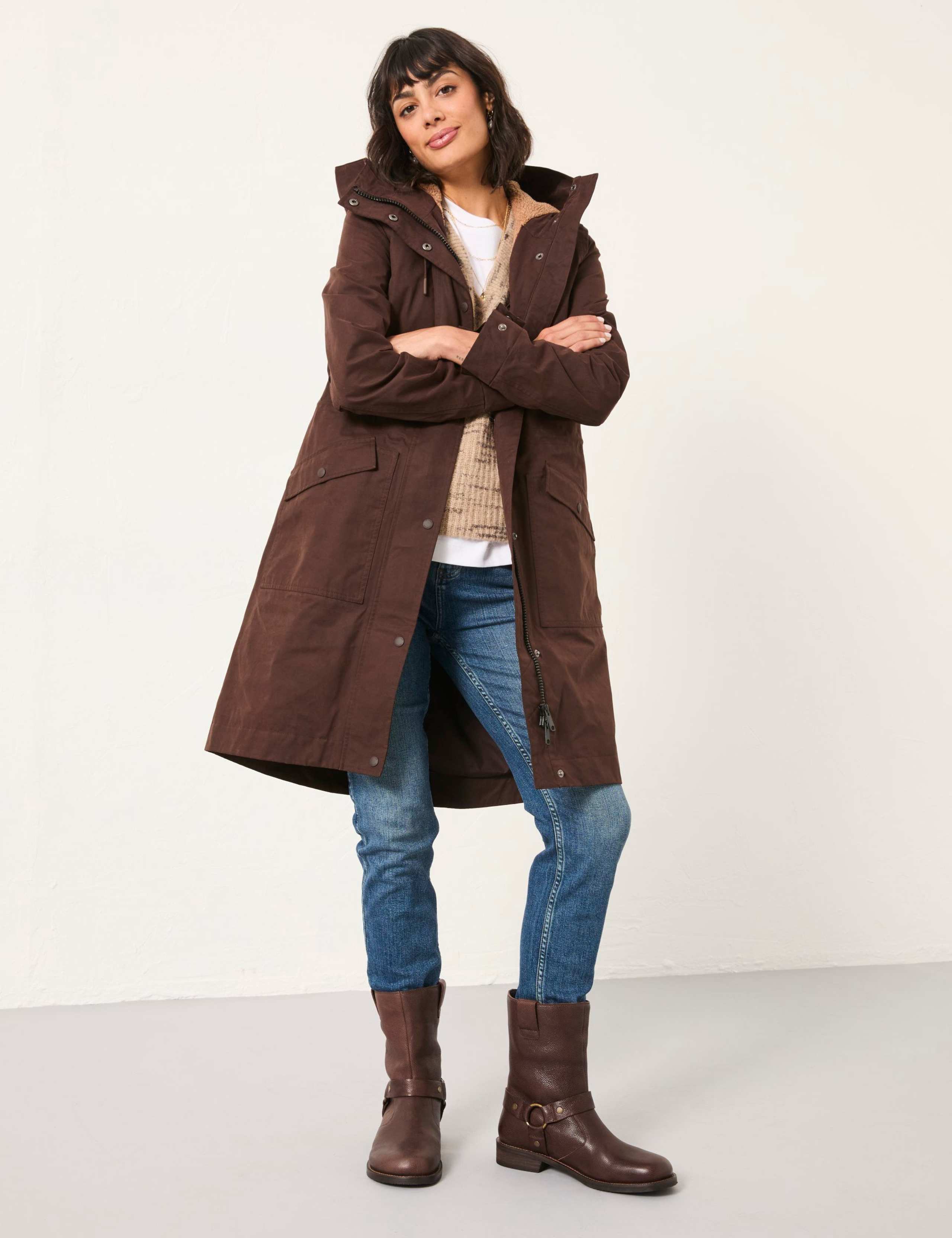 Waterproof Hooded Borg Lined Raincoat 3 of 6