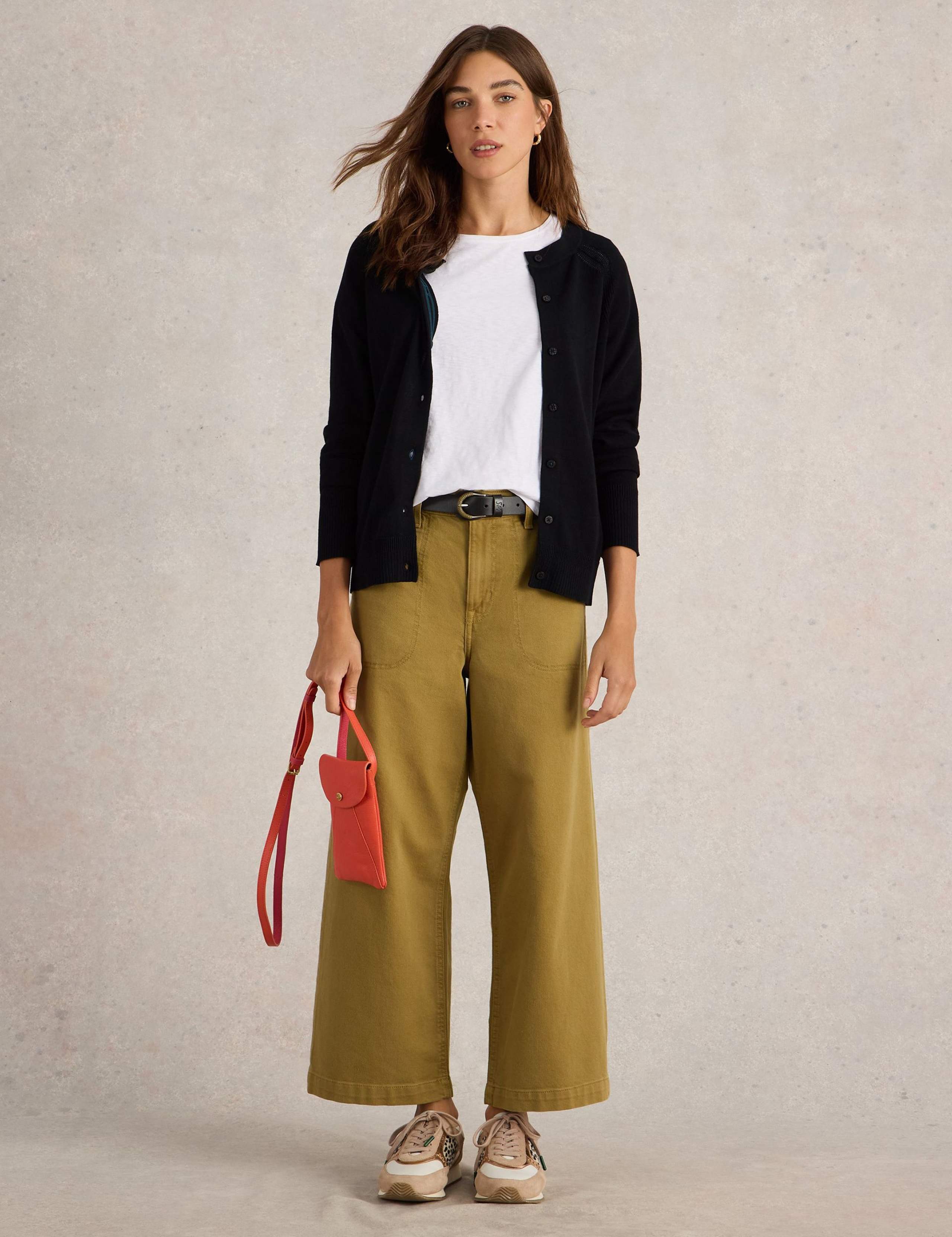 Pure Cotton Crew Neck Cardigan 1 of 6