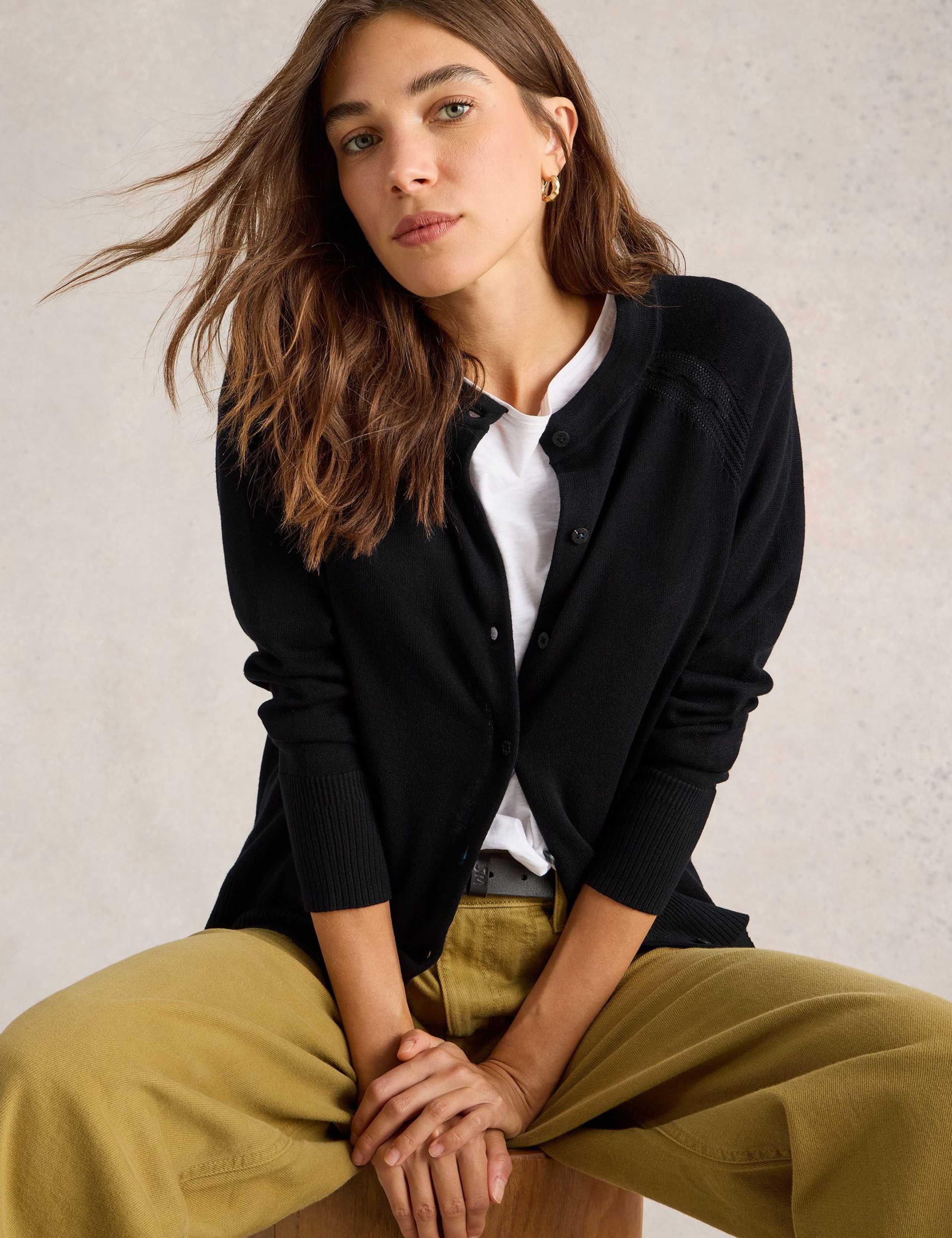 Pure Cotton Crew Neck Cardigan 6 of 6