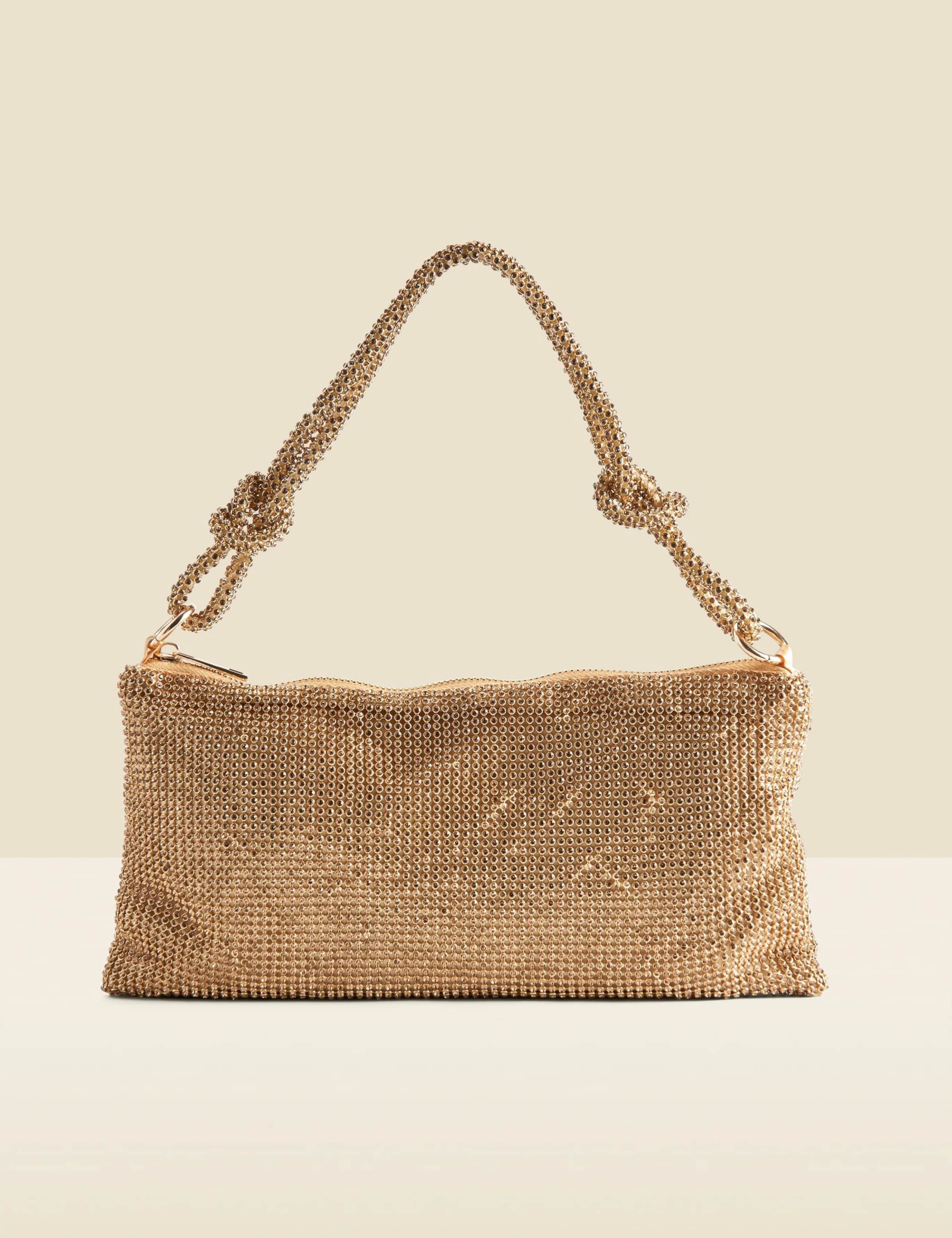 Rhinestone Knot Detail Clutch Bag 1 of 4