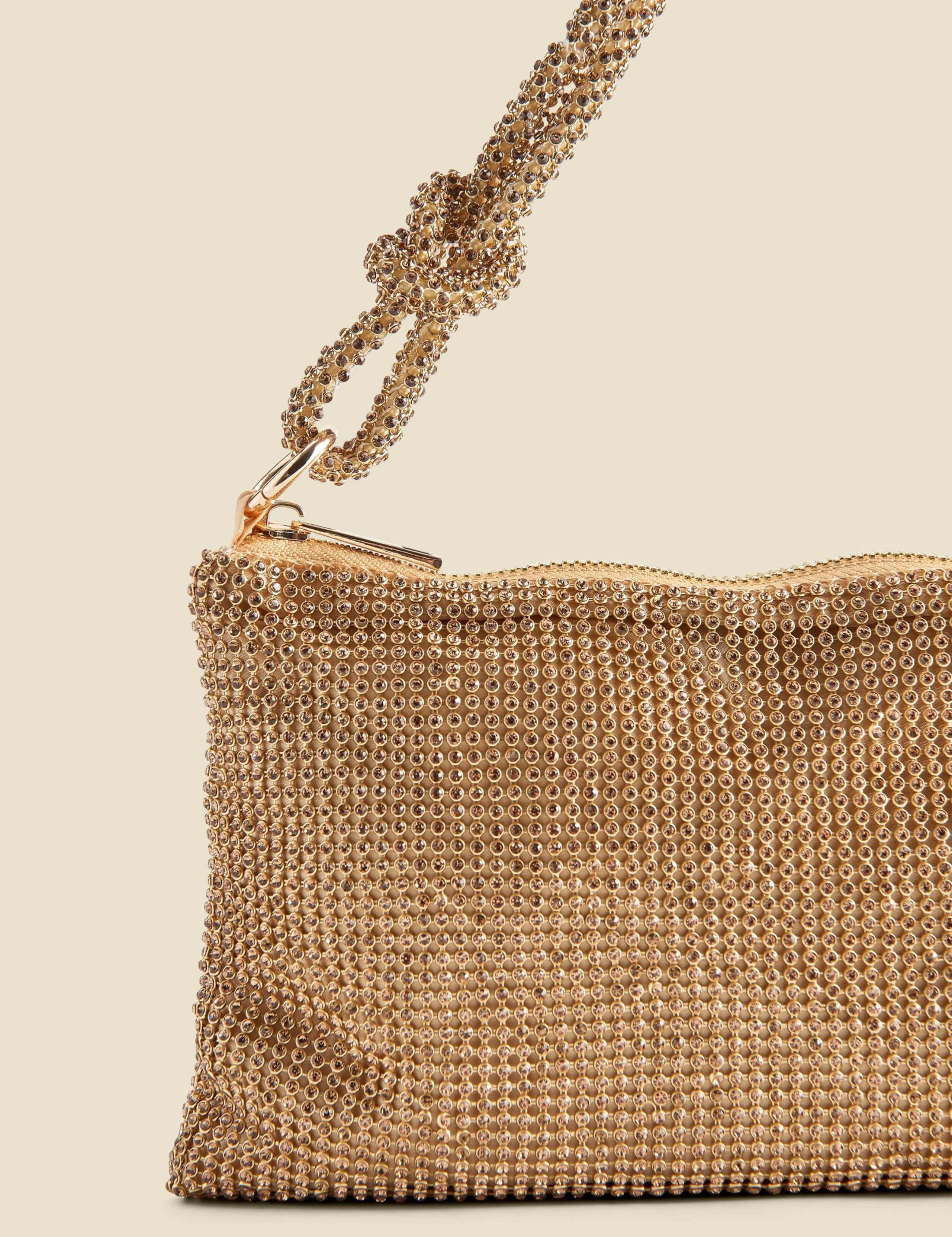 Rhinestone Knot Detail Clutch Bag 3 of 4