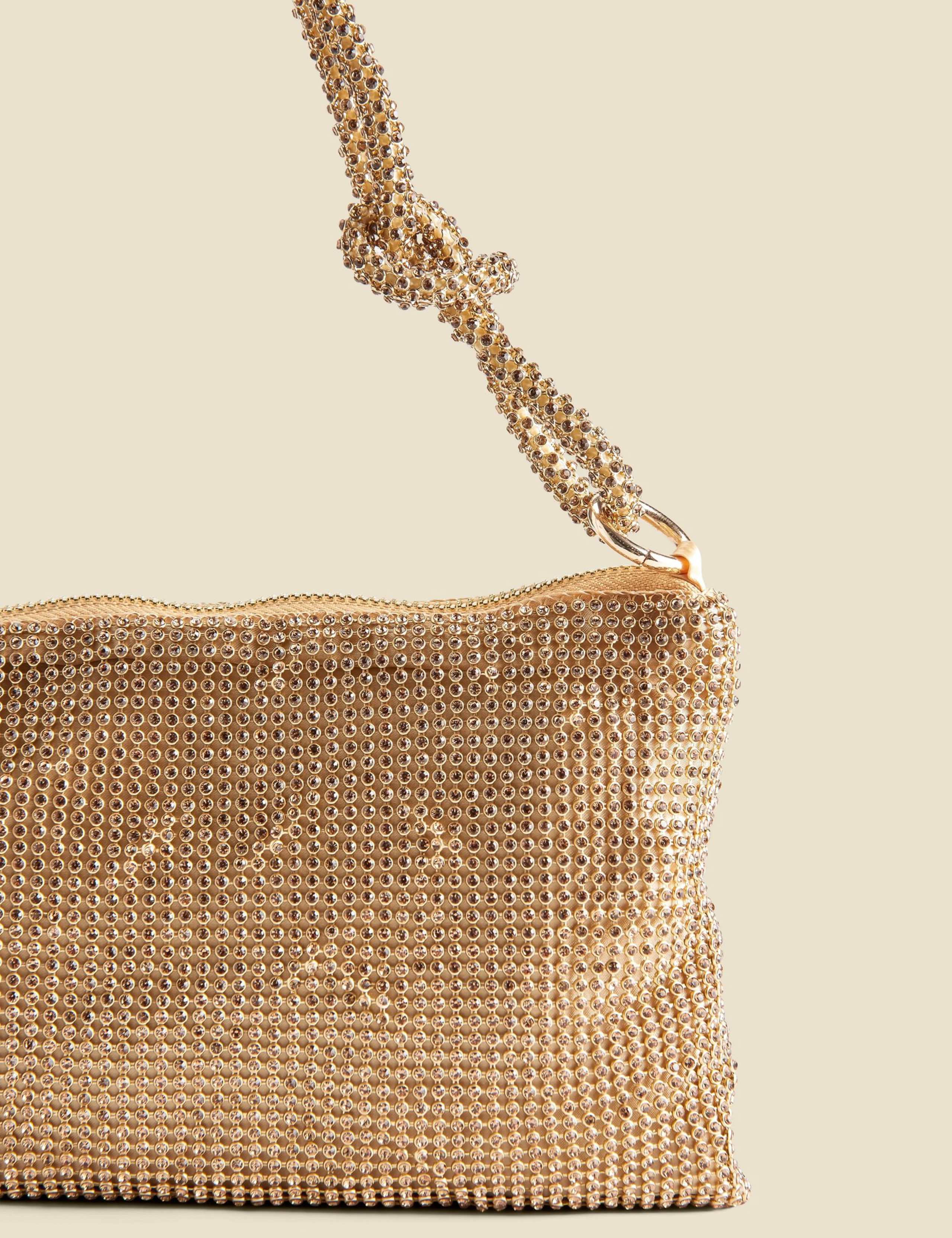 Rhinestone Knot Detail Clutch Bag 4 of 4