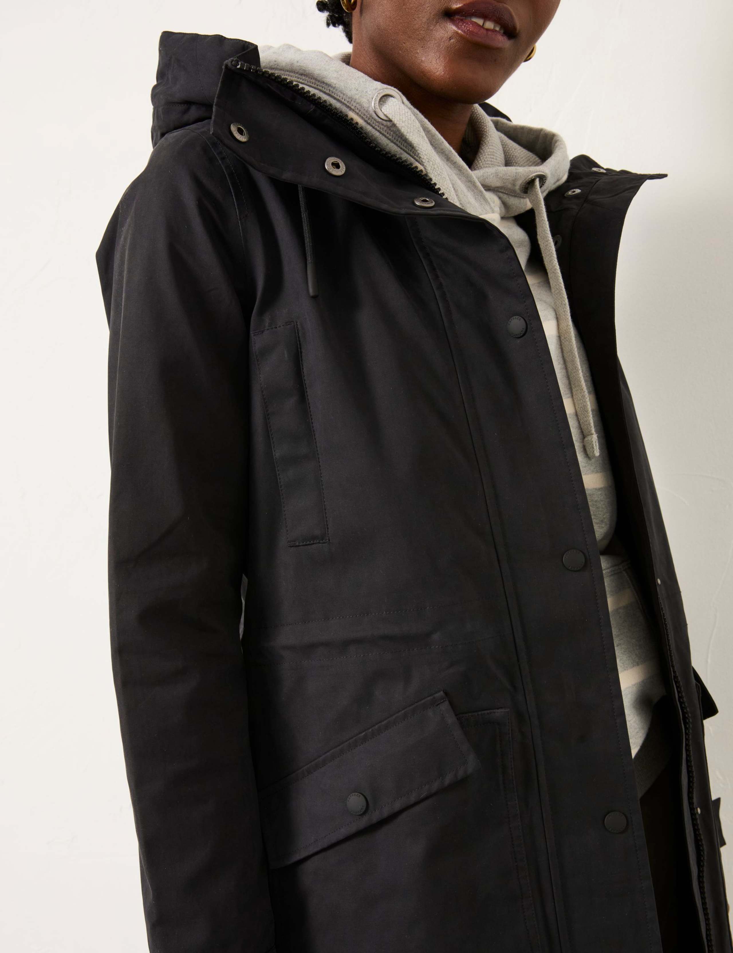 Cotton Blend Hooded Longline Raincoat 5 of 5