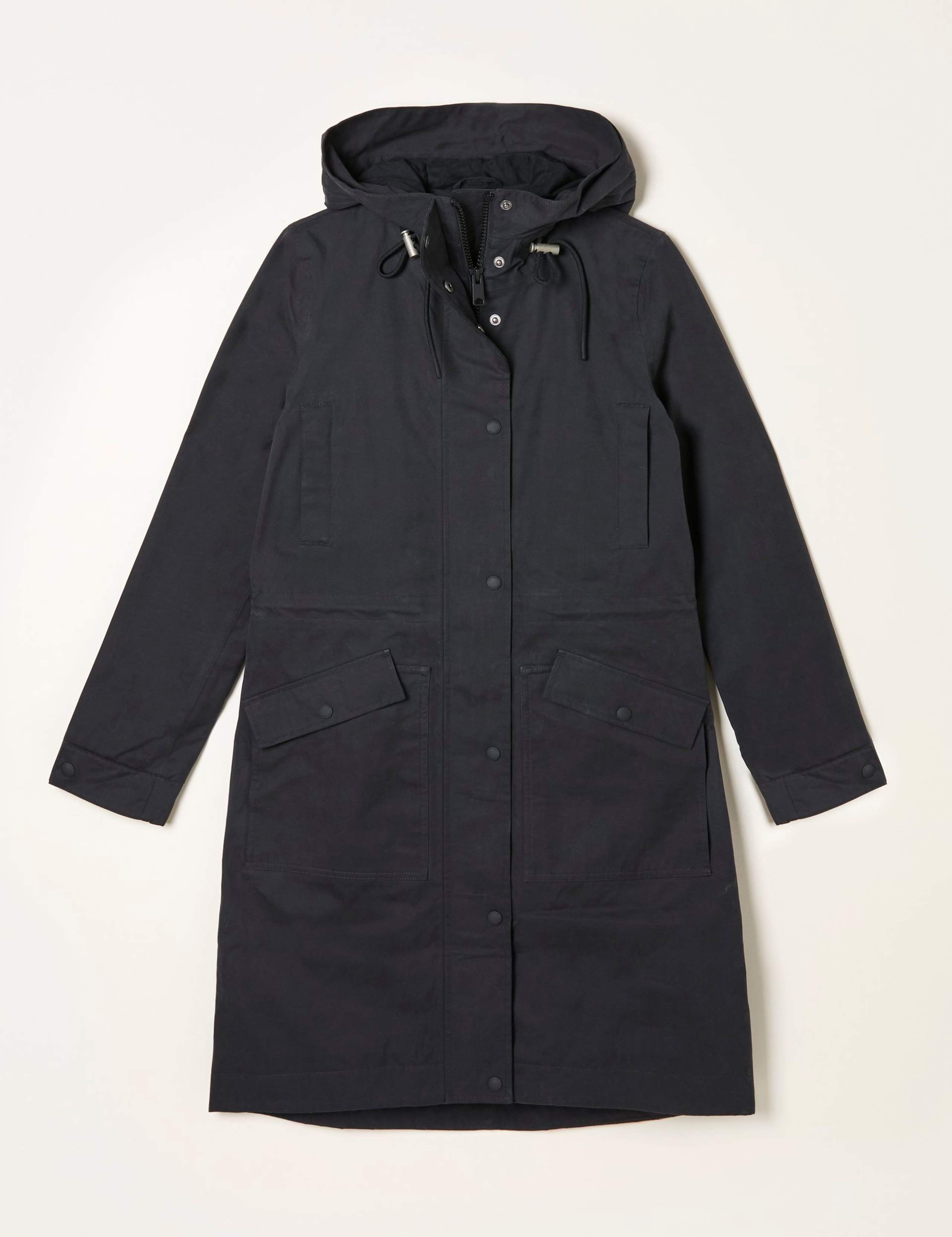 Cotton Blend Hooded Longline Raincoat 2 of 5