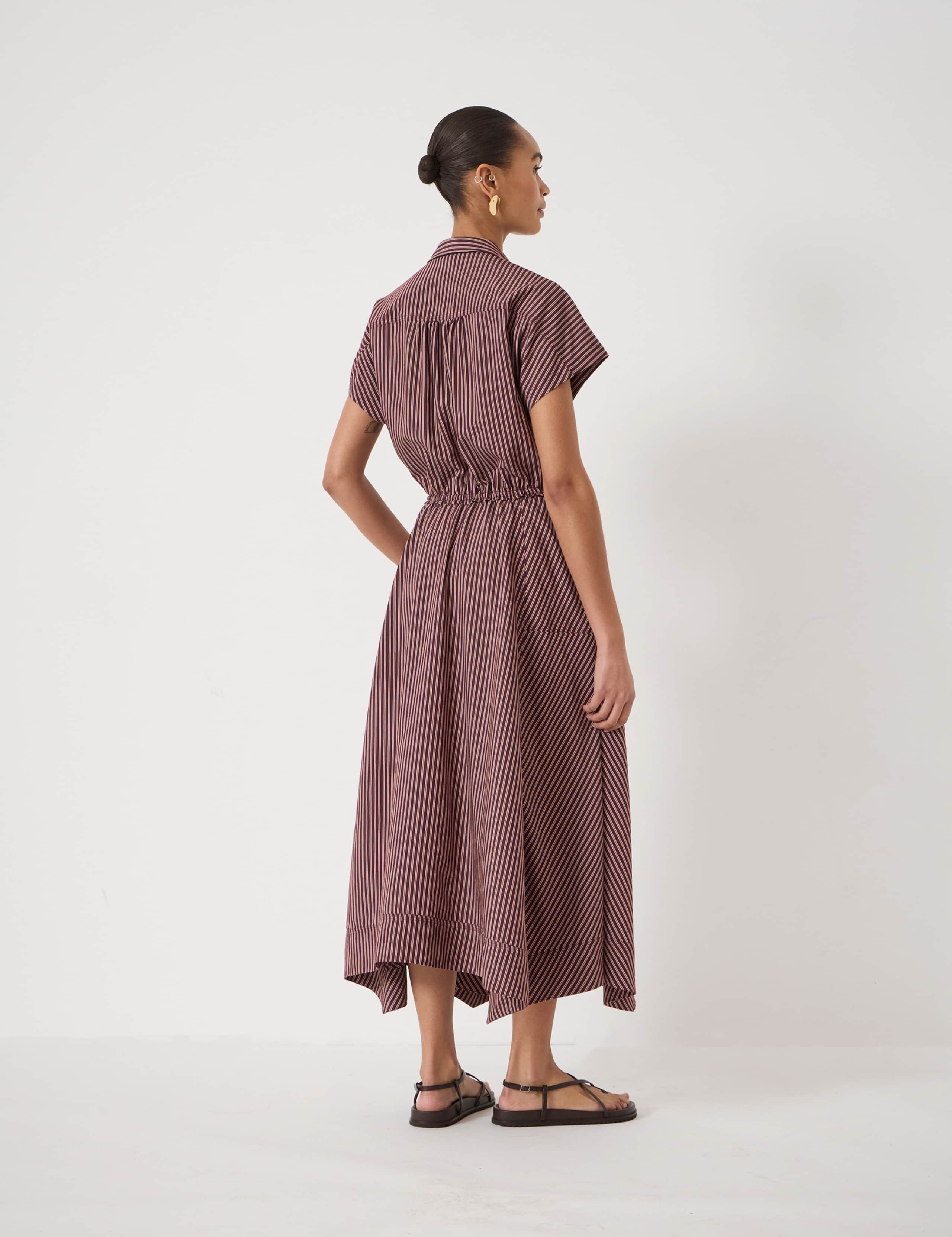Striped Midi Waisted Dress 4 of 5