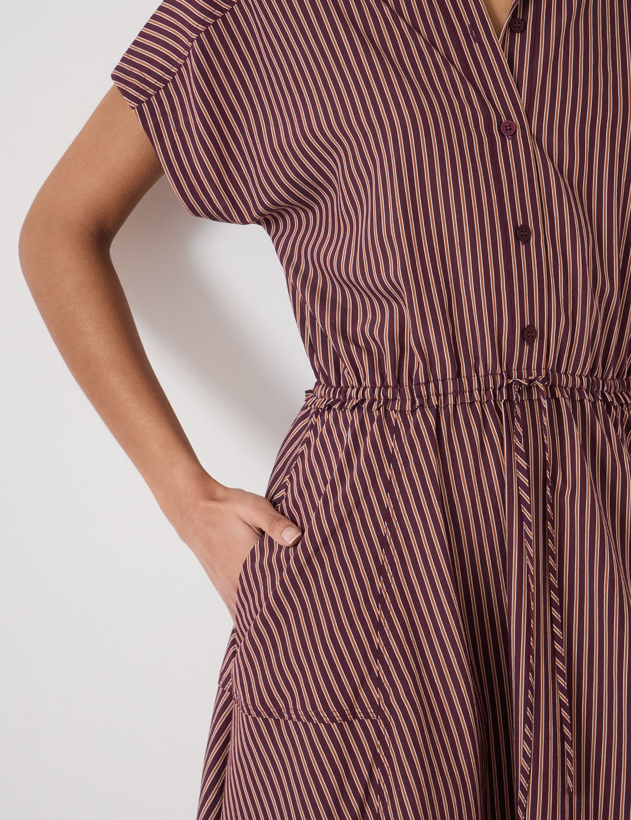 Striped Midi Waisted Dress 5 of 5